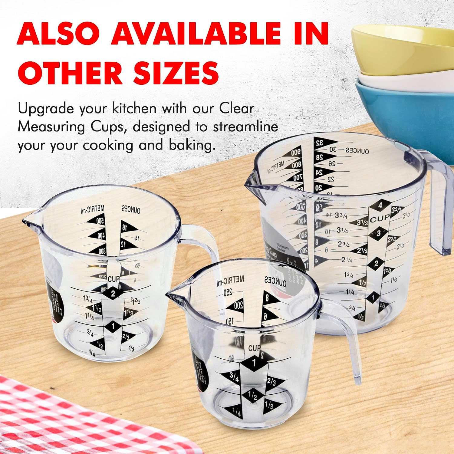Chef Craft Select Plastic Measuring Cup, 2 Cup, Clear