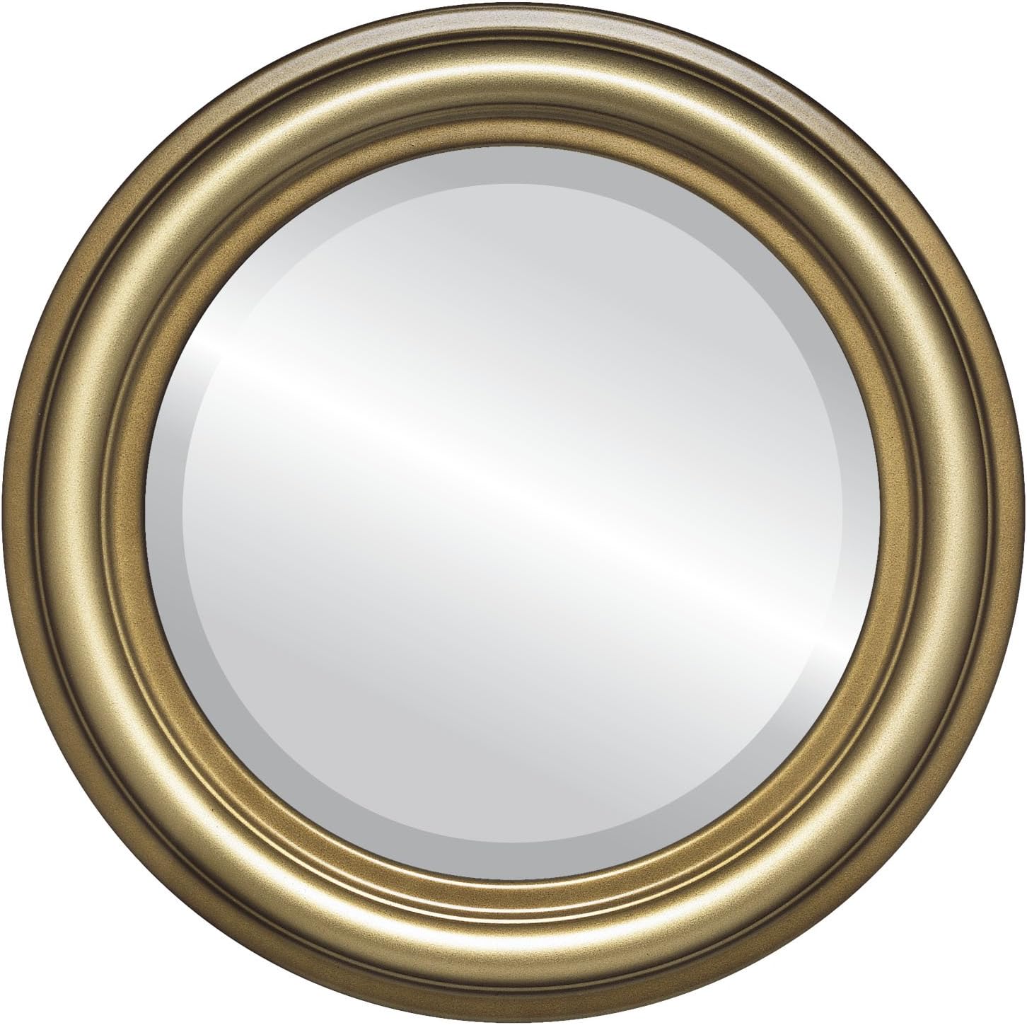 OVALCREST Round Beveled Wall Mirror for Home Decor - Philadelphia Style - Rubbed Bronze - 22x22 Outside Dimensions