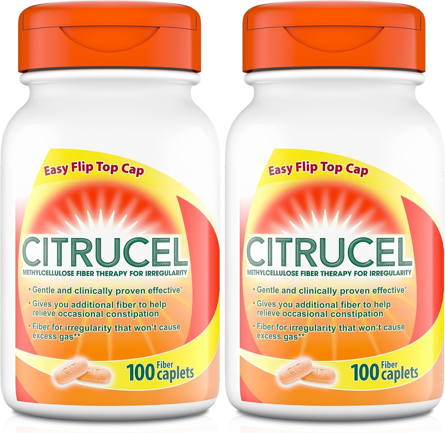 Citrucel Powder Fiber Therapy for Occasional Constipation Relief, 16.9 oz | Sugar Free, Methylcellulose Fiber Therapy for Irregularity That Won't Cause Gas, Orange Flavor