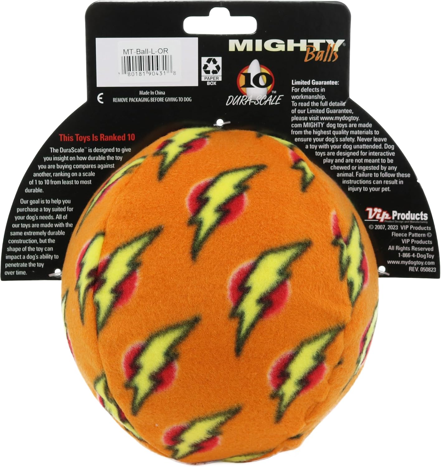 MIGHTY Tuffy 2 Pack Medium Ball Dog Toy: Ultra Durable Plush Toy with Multiple Layers & Reinforced Seams, Washable and Floats, Vinyl Ball & Fleece