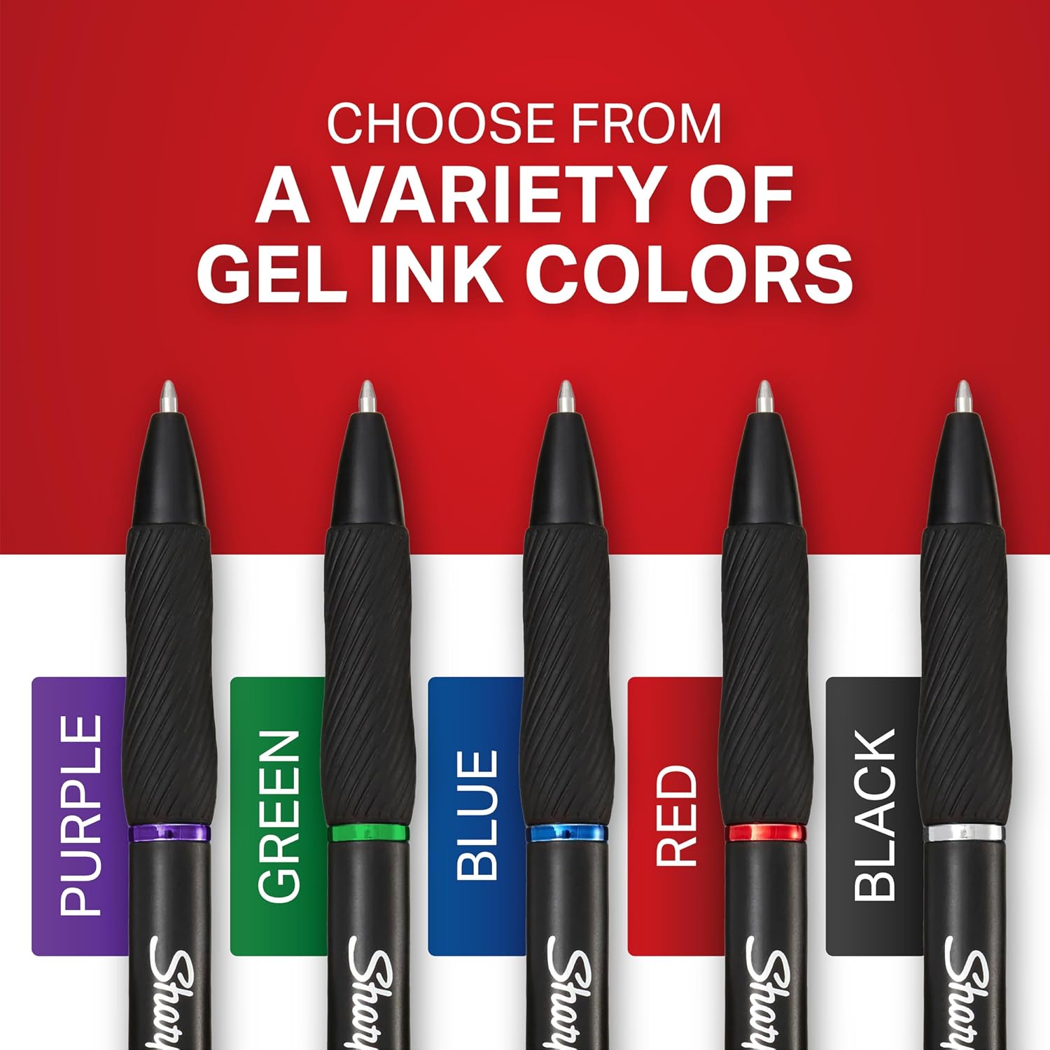 Sharpie S-Gel Gel Pens, Black Barrel, Medium Point (0.7mm), Assorted Ink Colors, 4 Count - Writing, Note-Taking, Journaling, School Supplies