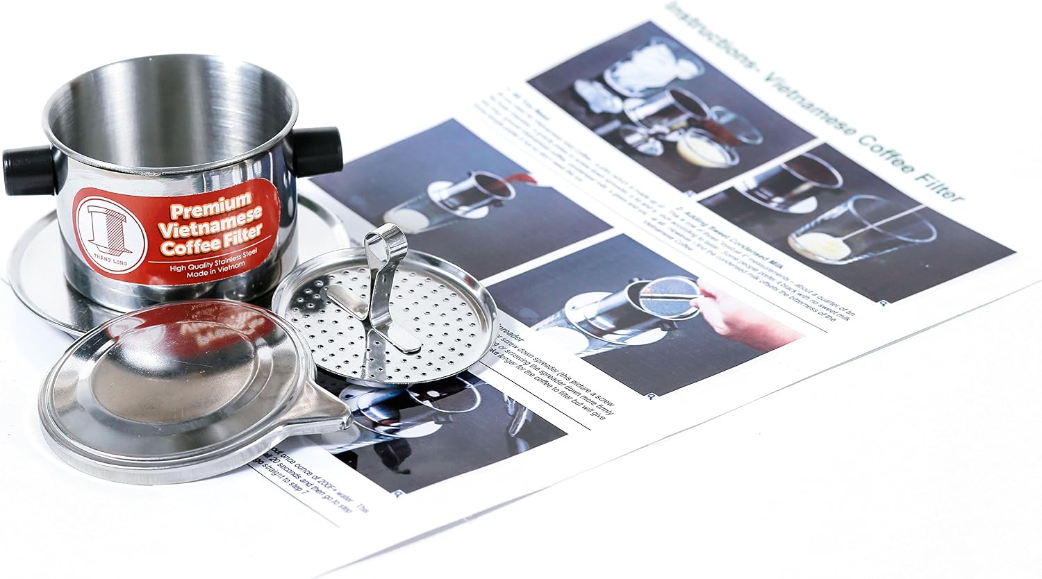 Vietnamese Drip Coffee Maker Filter. Single Cup Serve. Inox. 6 oz Small Stainless Steel