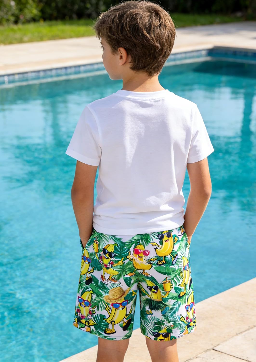 BFUSTYLE Boys Swim Trunks Mesh Lining Kids Bathing Suit 5-14 Years Shorts
