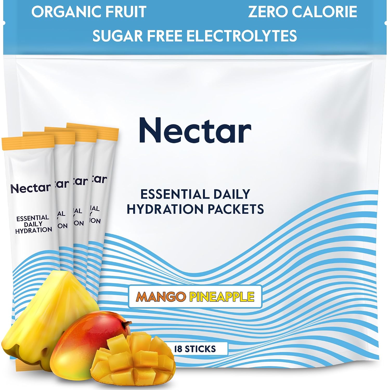 Nectar Hydration Packets - Electrolytes Powder Packets - No Sugar or Calories - Organic Fruit Liquid Daily IV Electrolytes Powder for Dehydration