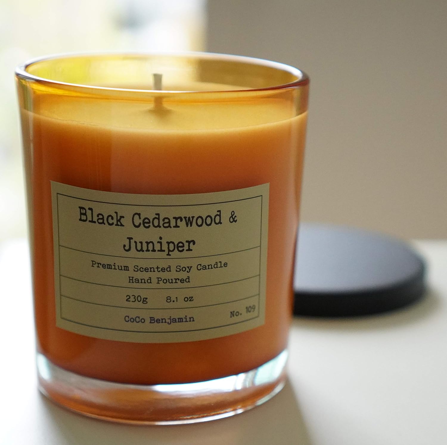 100% Natural Soy Wax Candle by CoCo Benjamin - Highly Scented & Hand-Poured Luxury Candle ((Majestic Balsam Fir Trees) - Clean Burning Cotton Wick