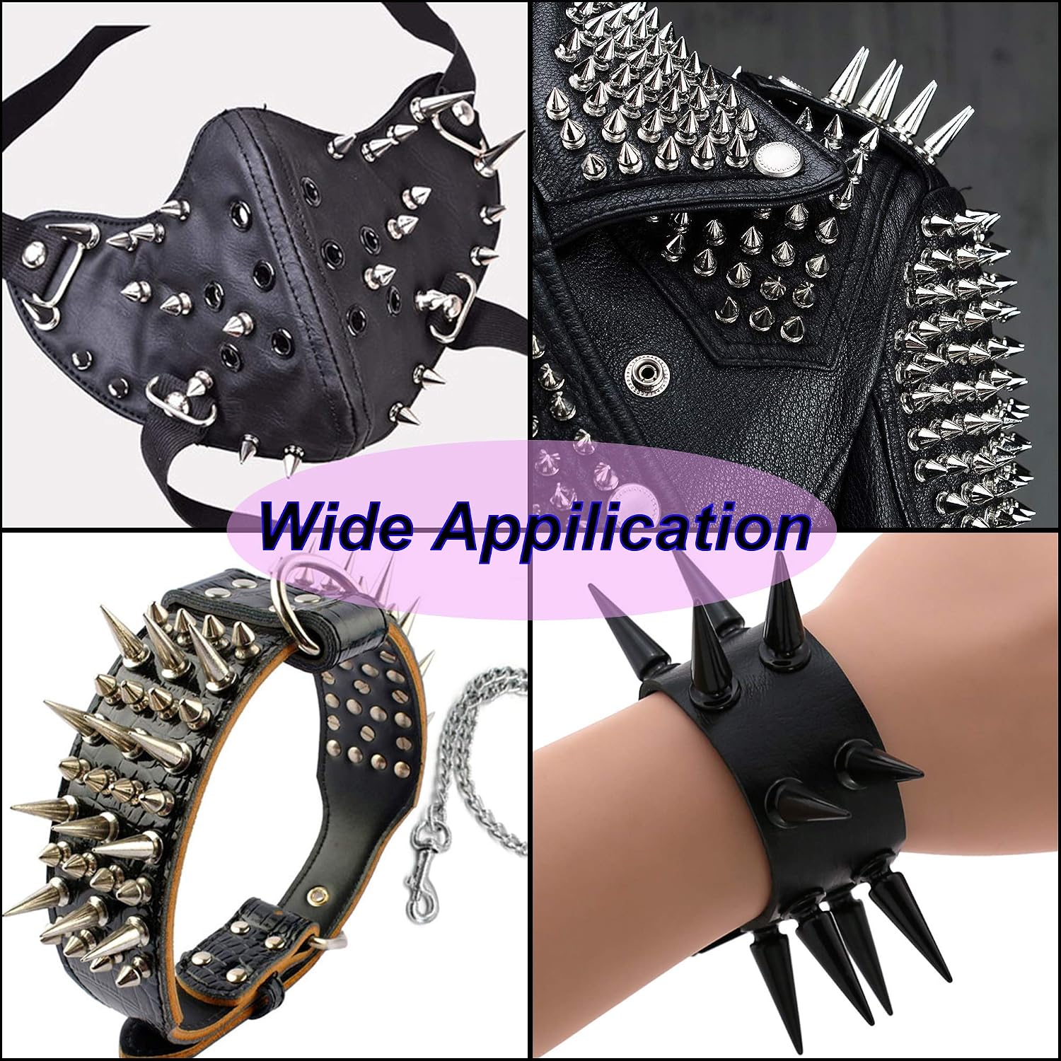 YORANYO 20 Sets 25MM Silver Color Metallic Spikes and Studs 1" Metal Bullet Cone Spikes Screw Back Large Punk Studs and Spikes for Clothing Shoes