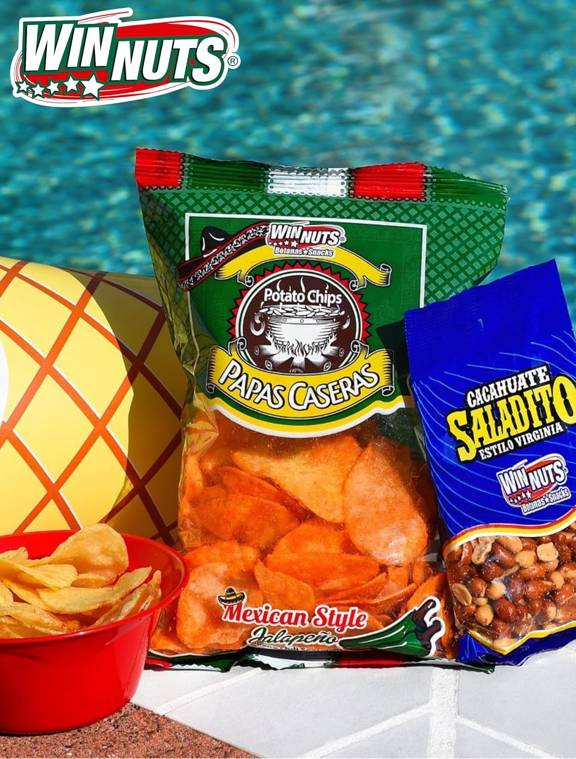 WINNUTS Jalapeño Chips Kettle Cooked (3 Pack, 5.6 oz Each) | Authentic Mexican Style Spicy Potatoes Chips | Homestyle "Papa Casera" for Parties