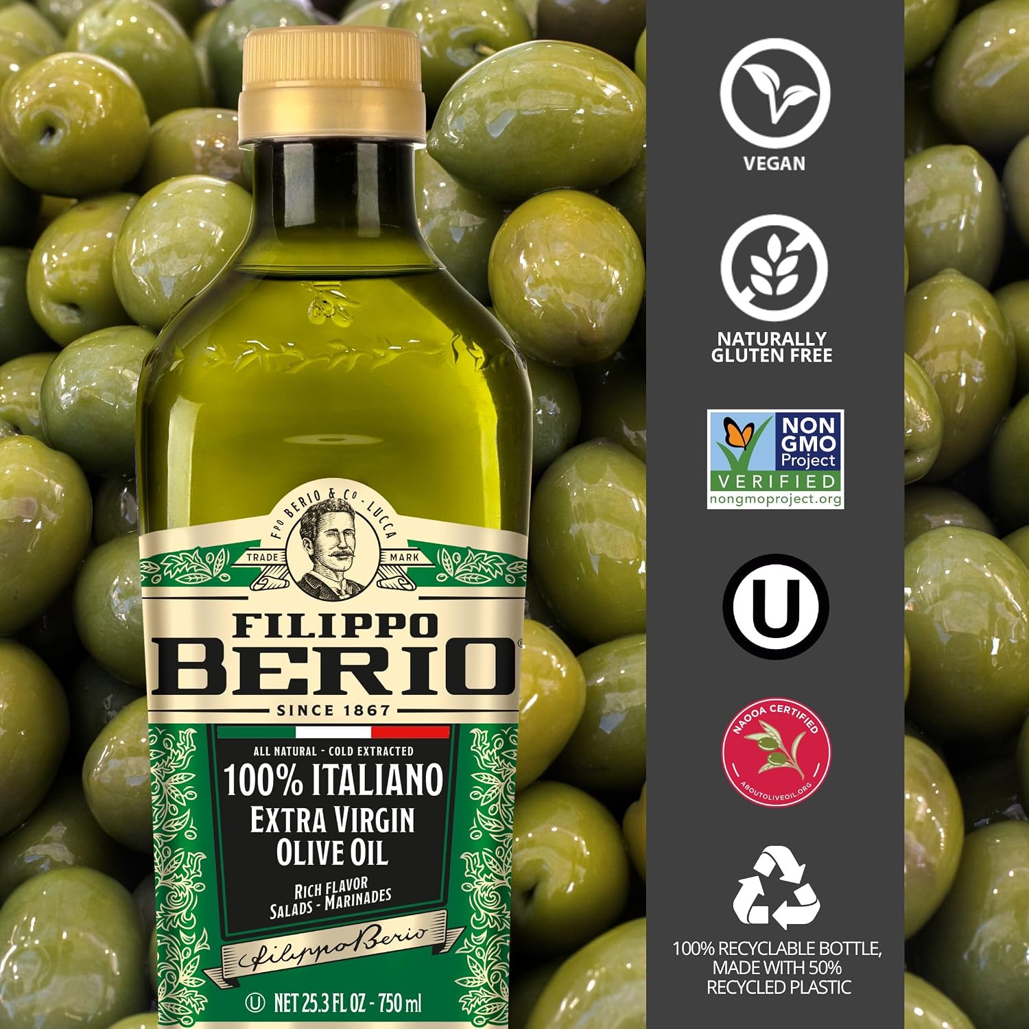 Filippo Berio Pure Olive Oil, 101.4 Ounce Tin