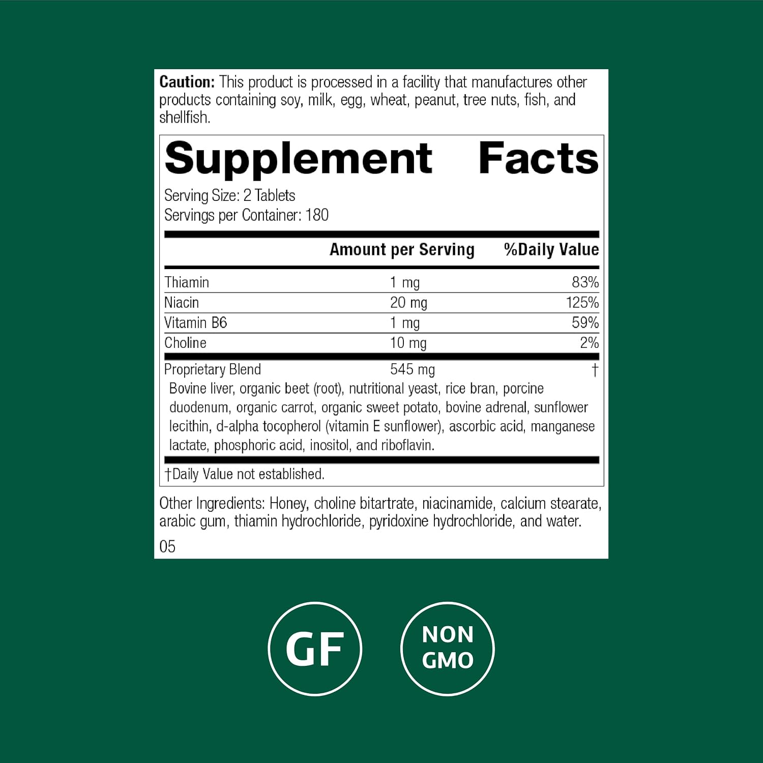 Standard Process Cataplex B-GF - Supports Nervous System Health - B Vitamins for Energy & Heart Support - Aids Energy During Physical Activity