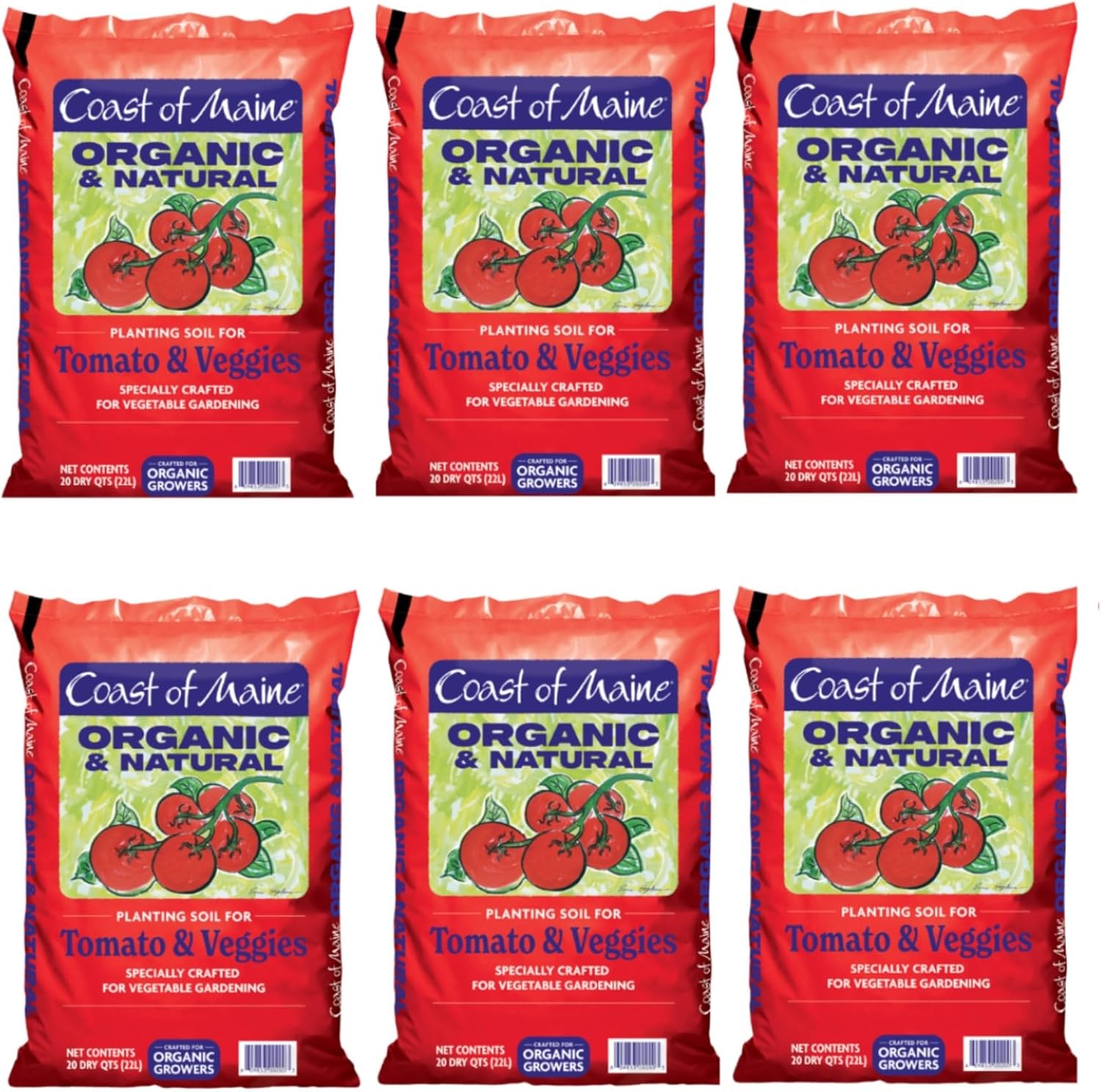 Coast of Maine Tomatoes and Veggies (20qt) Organic and Natural Planting Soil, Crafted for Vegetable Gardens and Organic Growers