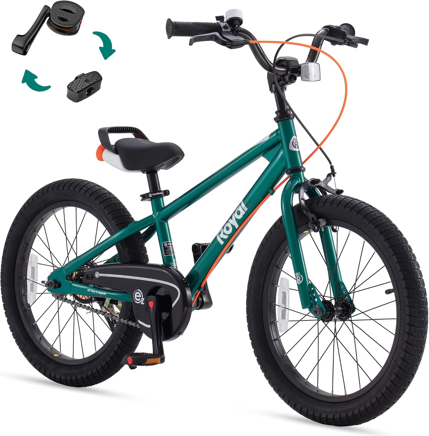 RoyalBaby EZ Kids Bike 12 14 16 18 20 Inch Balance Pedal 2-in-1 Training Bicycle Boys Girls Ages 3 to 12 Years Easy Learn for Beginners