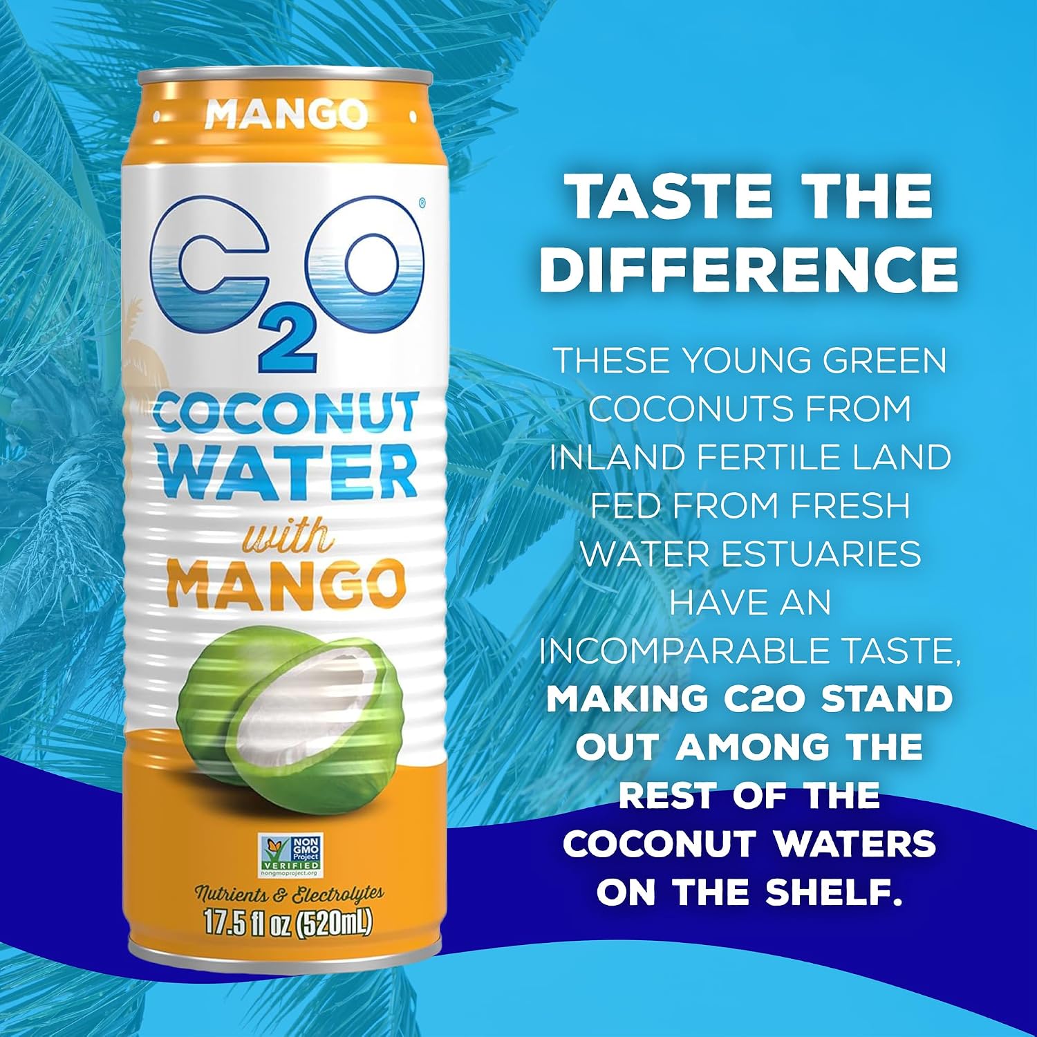 C2O - Coconut Water with Pineapple (12 Pack) - Made with Fresh Coconut Water - Plant Based - Non GMO - Canned Water - Natural Hydration, Essential Electrolytes, & Potassium - 12 Cans, 17.5 FL OZ