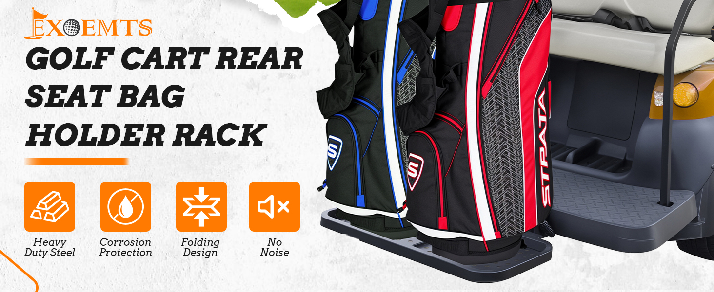 1PCS Universal Foldable Golf Cart Rear Seat Bag Holder TB
