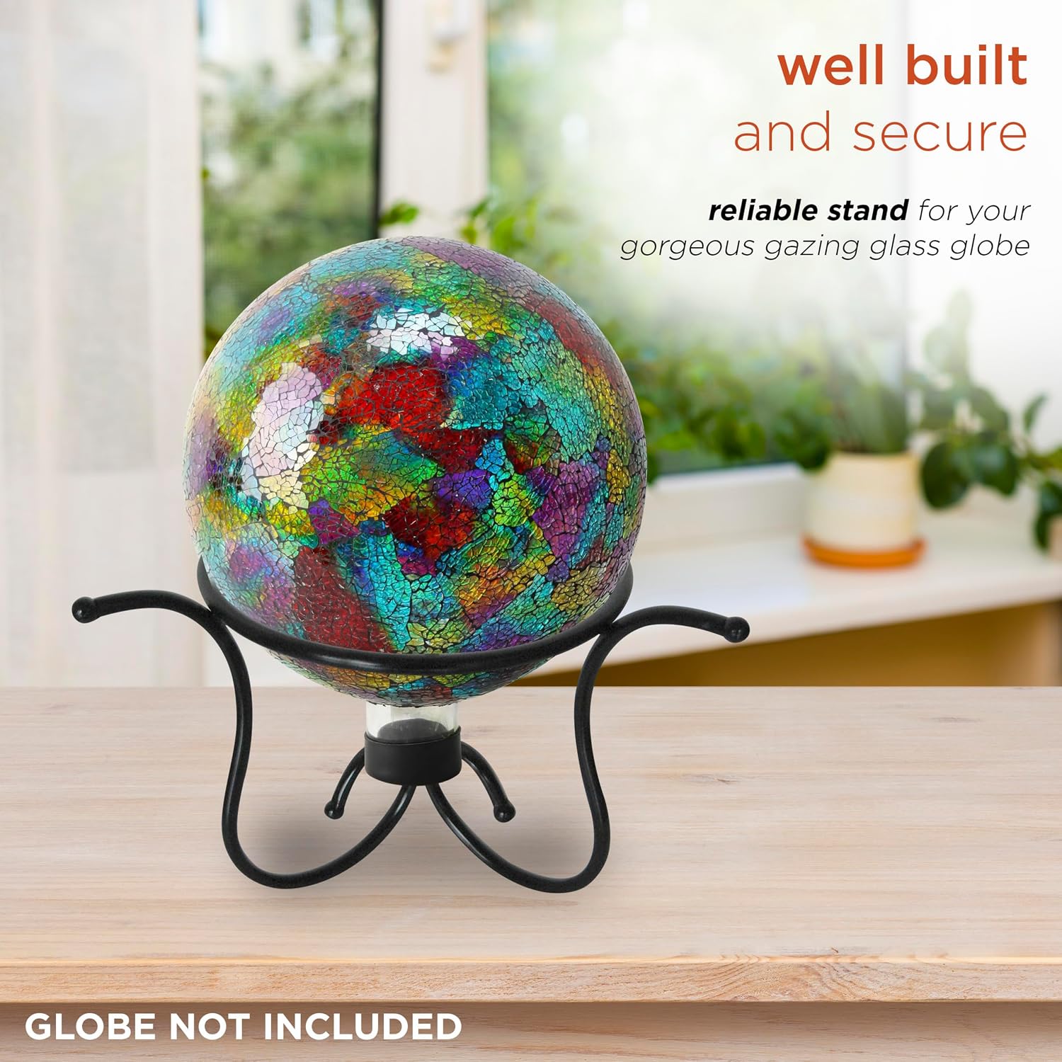Alpine Corporation 12" Tall Indoor/Outdoor Roman Column Gazing Globe Display Stand