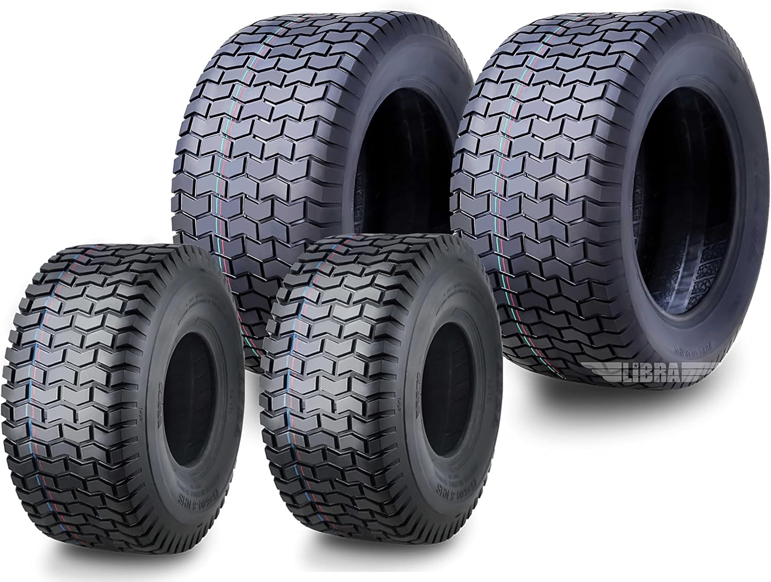 WANDA Set 4 Lawn Mower Turf Tires 16x6.5-8 & 23x10.5-12 /4PR -13019/13049 | Riding Lawn Mover, Garden Tractor