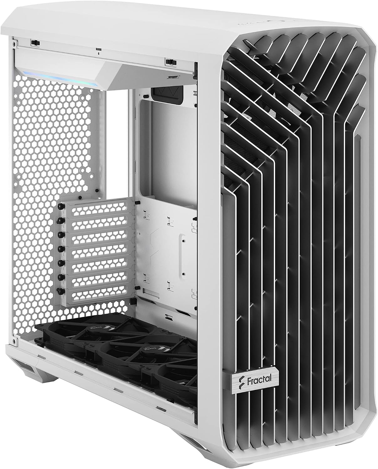 Fractal Design Torrent Black - Light Tint Tempered Glass Side Panel - Open Grille for Maximum air Intake - Two 180mm PWM and Three 140mm Fans