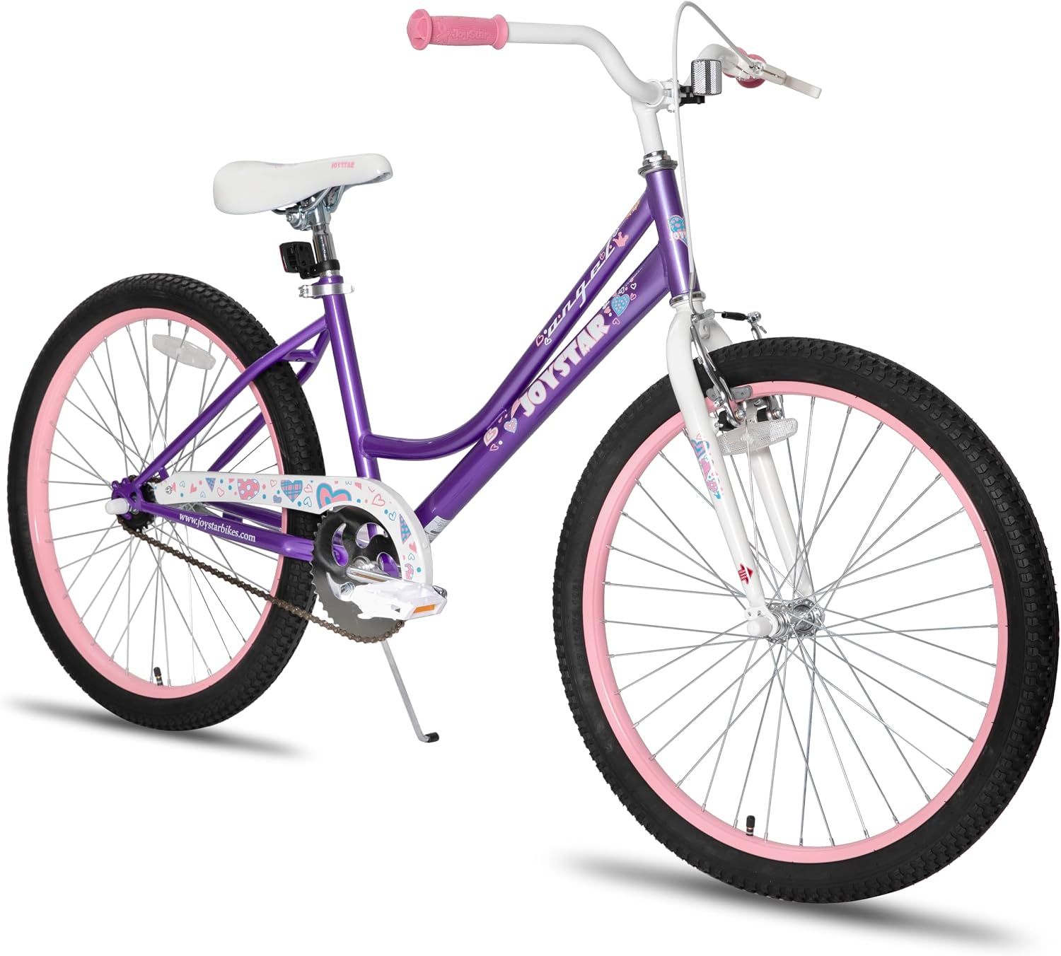 JOYSTAR Angel Girls Bike for Toddlers and Kids Ages 2-12 Years | 12-20 Inch Kids Bike with Training Wheels & Basket, 20 24“ Bicycle with Kickstand