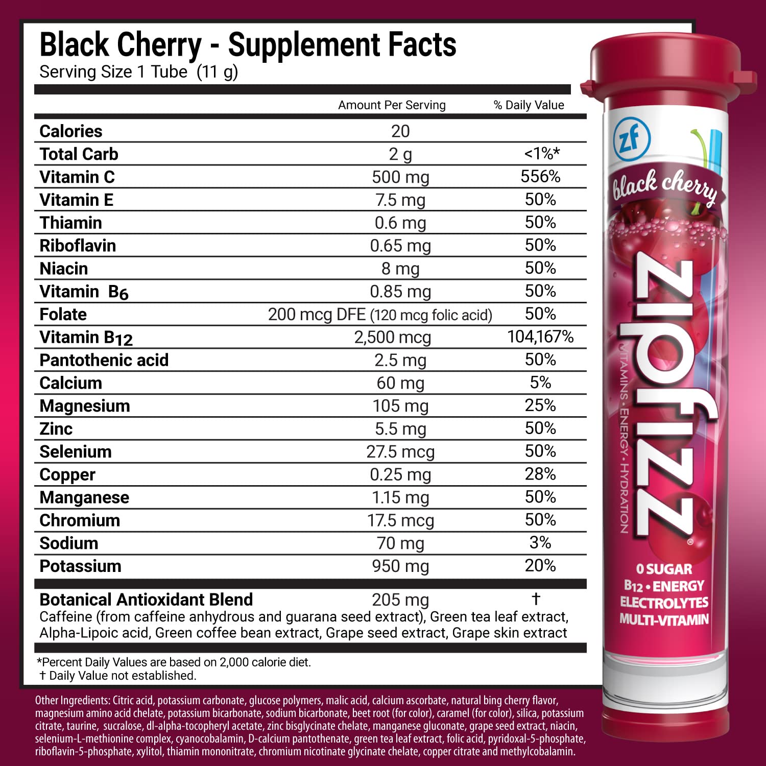 Zipfizz Energy Drink Powder, 20 Pack B12 Electrolyte - Pink Lemonade | Hydration tubes with vitamin drink benefits, 100mg caffeine, B12, electrolytes, & no artificial sugar for active lifestyle