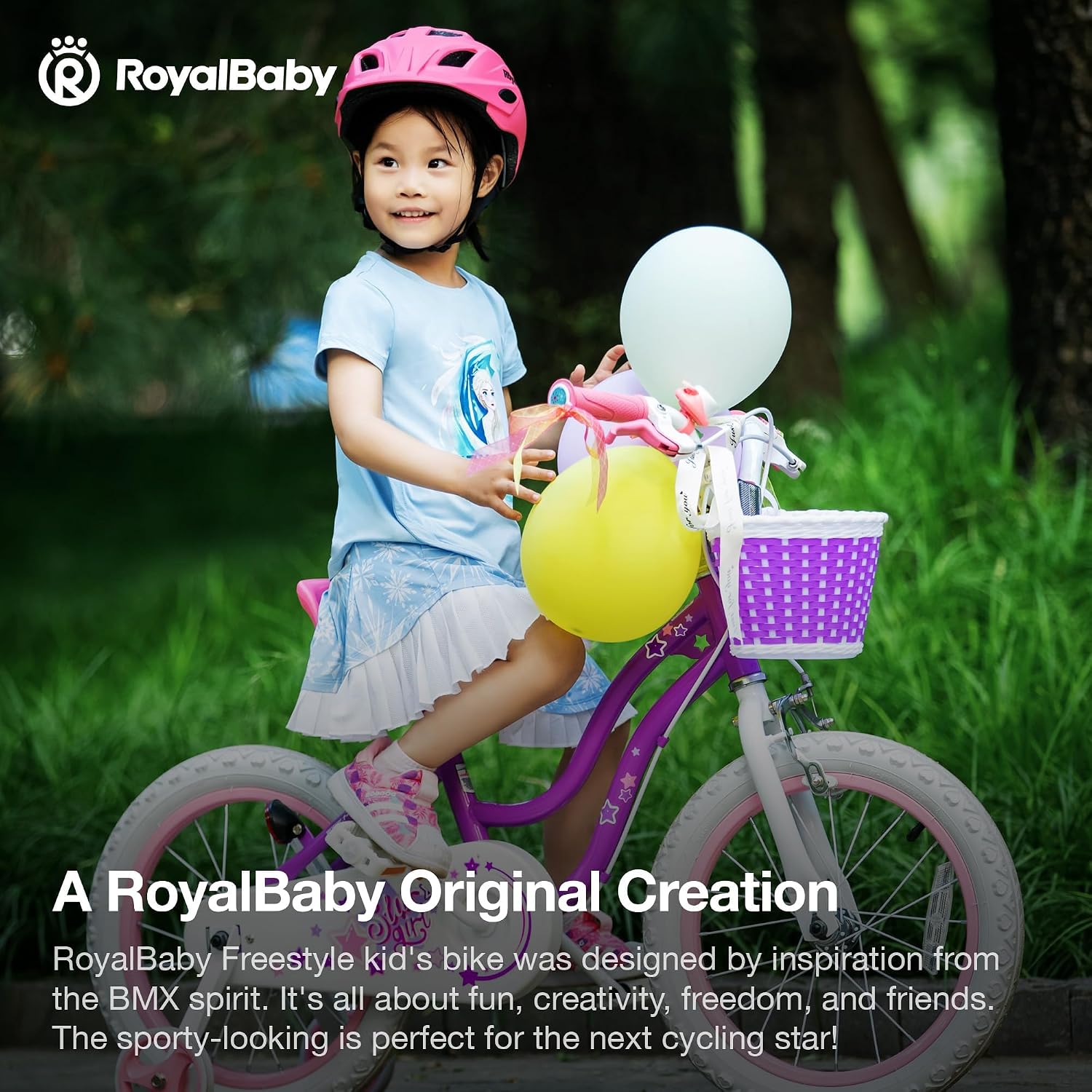 RoyalBaby Girls Bike Classic & EZ Kids Bike, Balance and Pedal Bicycle, 12 14 16 18 20 Inch Toddlers to Big Kids 3-10 Years