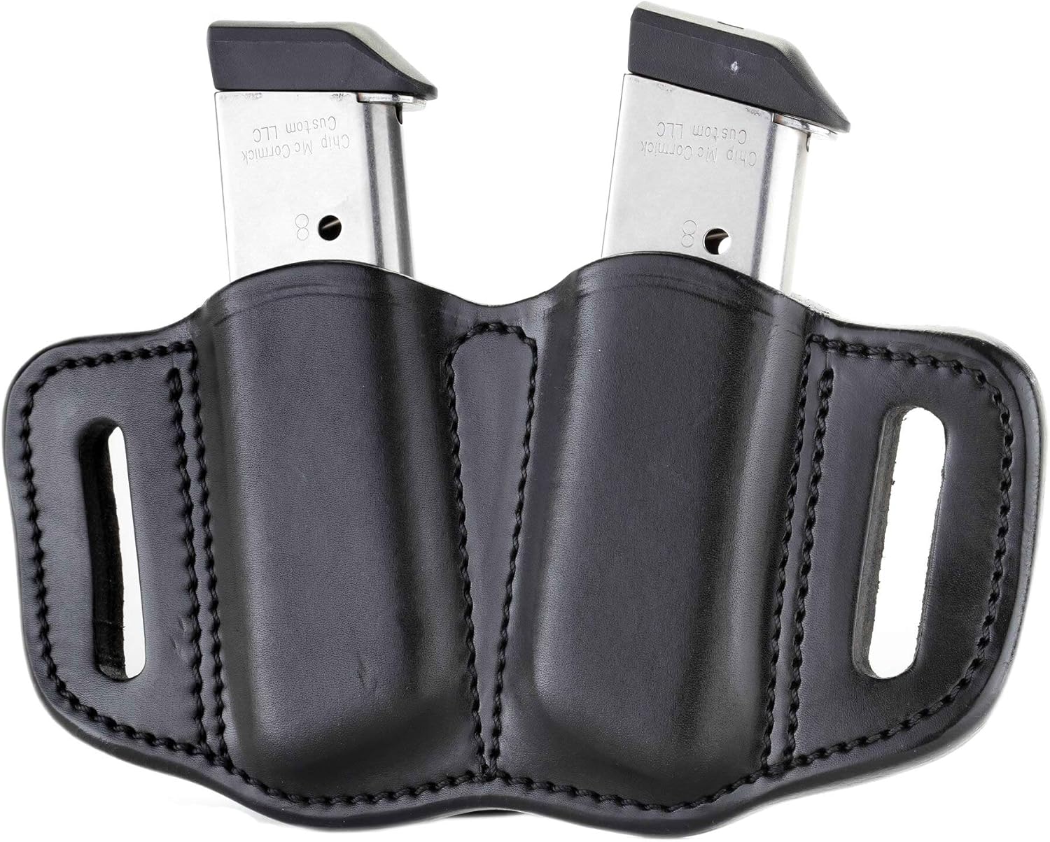 1791 Gunleather Double Mag Pouch, Single Stack 9mm, 40, 45 Magazine Holder | Double magazine pouch fits most 1911 single stack mags, handcrafted with 100% American steerhide leather