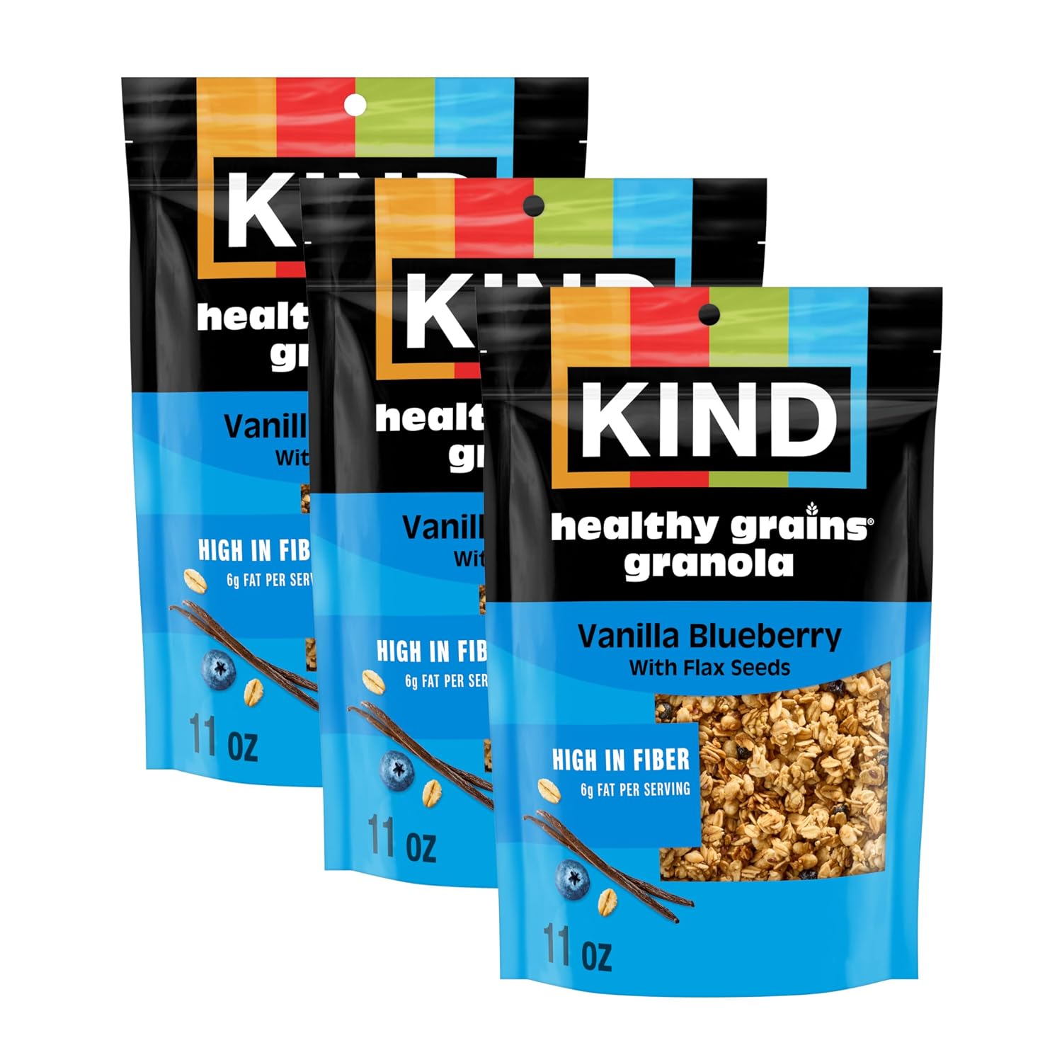 Kind Healthy Grains Granola, Dark Chocolate Clusters, Gluten Free, Healthy Snack Mix, 10g Protein, 11oz, 3 Count