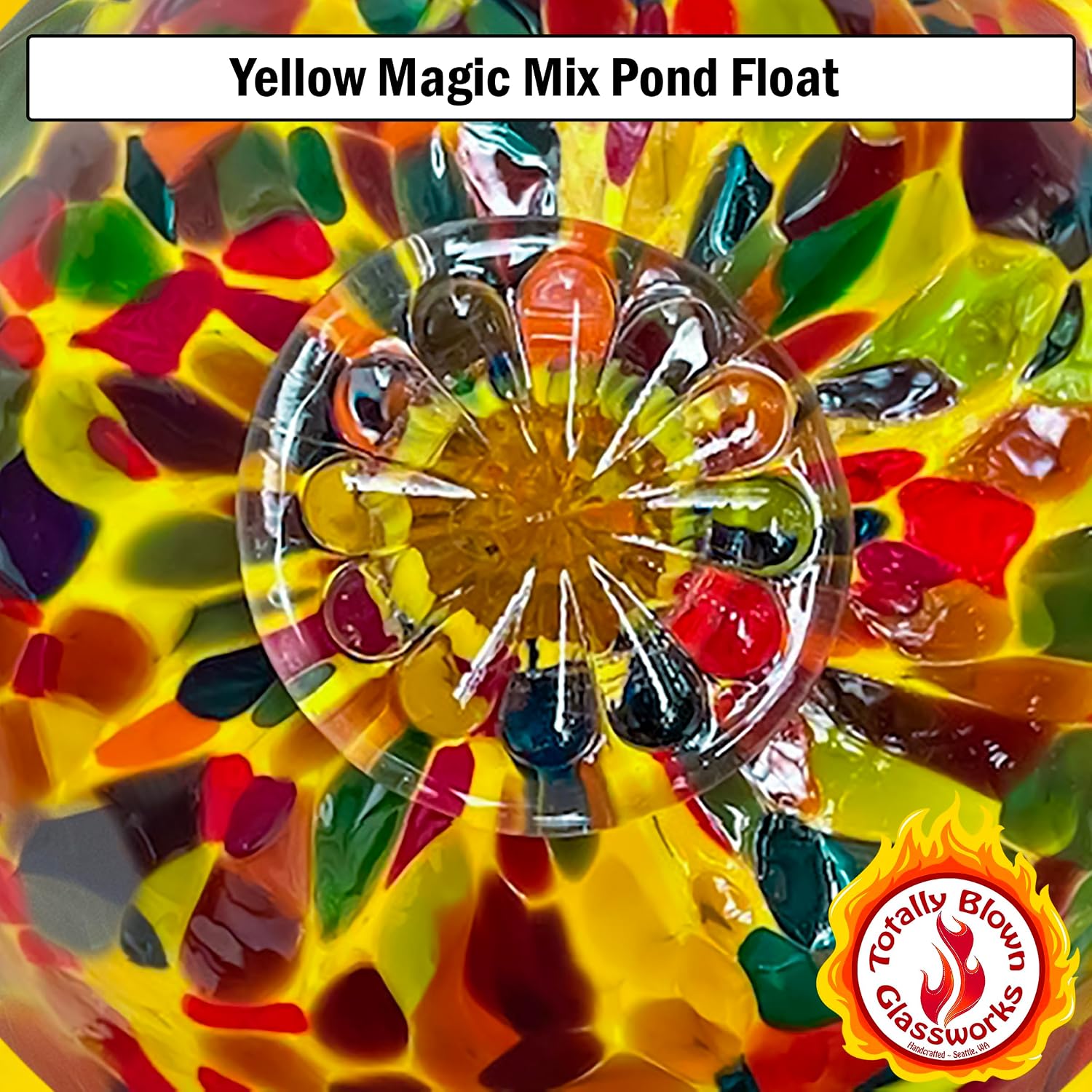 Totally Blown Glassworks Pond Float. Handmade Blown Glass, Garden Gazing Ball, Table Centerpiece