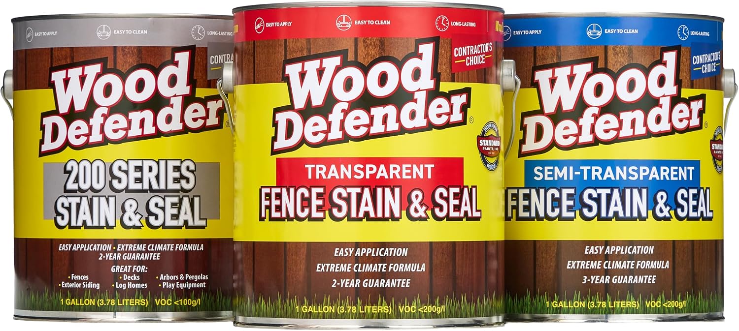 Wood Defender Transparent Fence Wood Stain and Seal in One, Oil-Based Penetrating Sealer, Professional-Grade, Long-Lasting