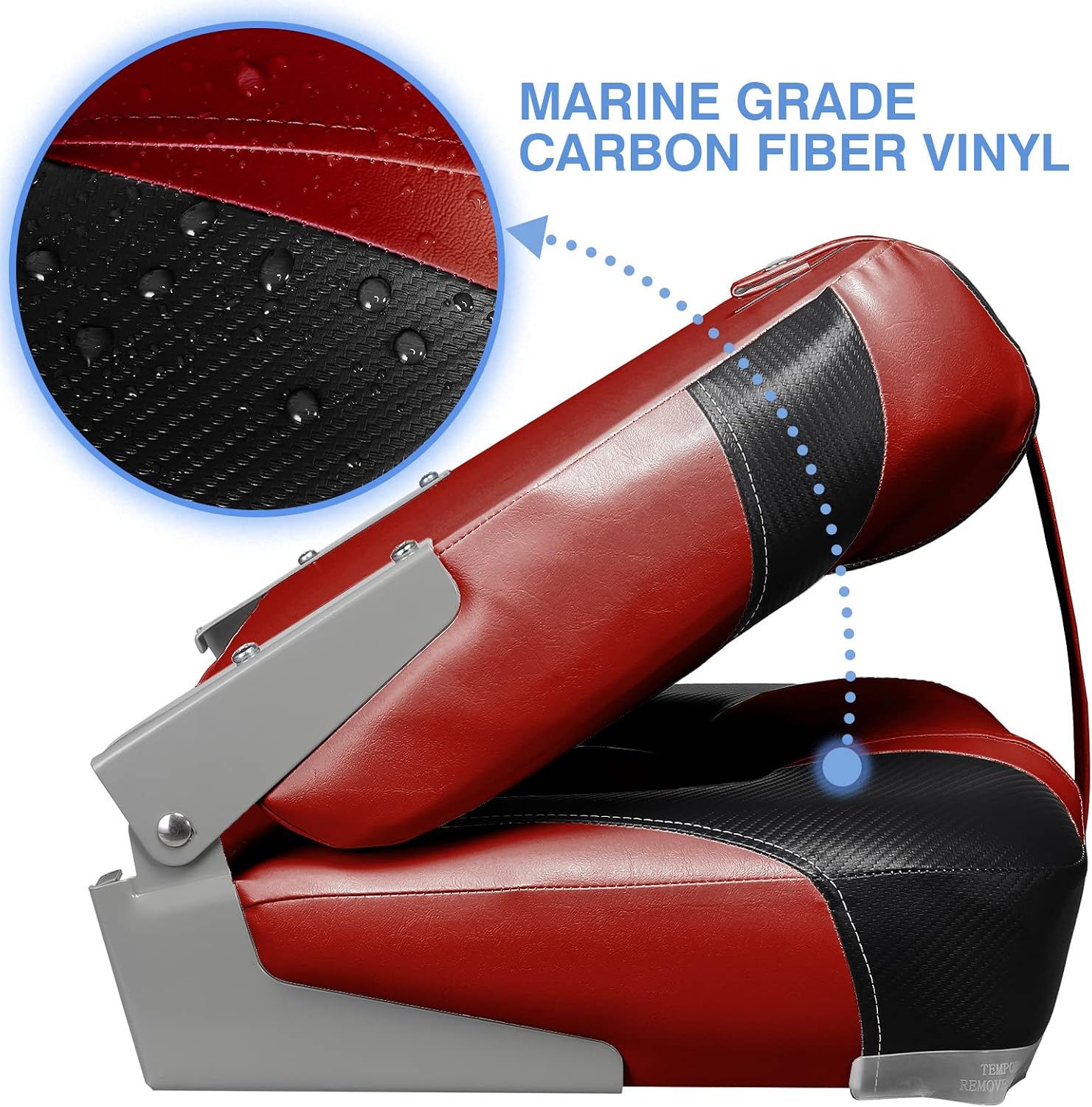 Leader Accessories Low/High Back Folding Fishing Marine Boat Seat 2 Pack