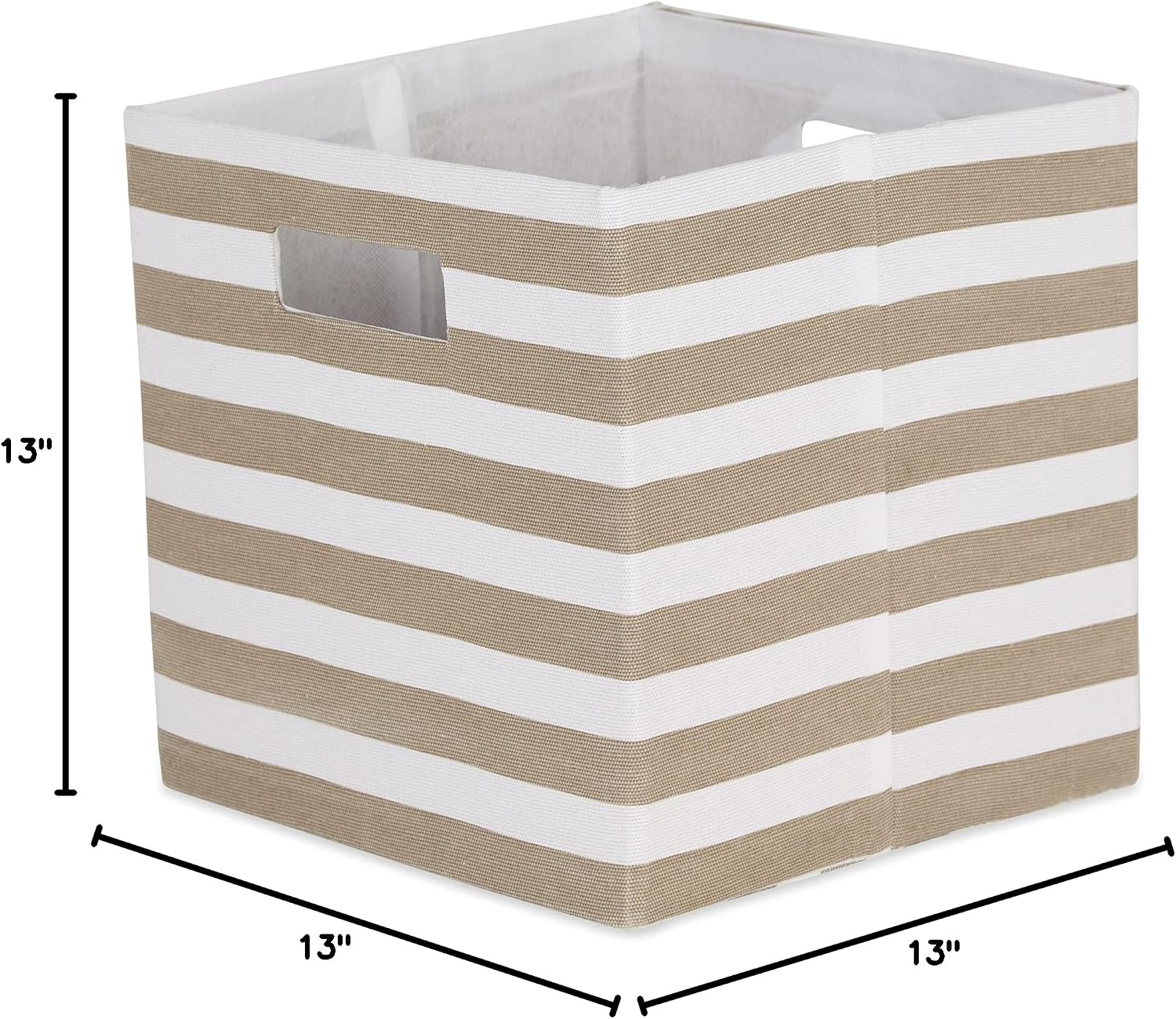 DII Polyester Cube Storage Collection Collapsible Hard Sided Bin, 13x13x13, Black