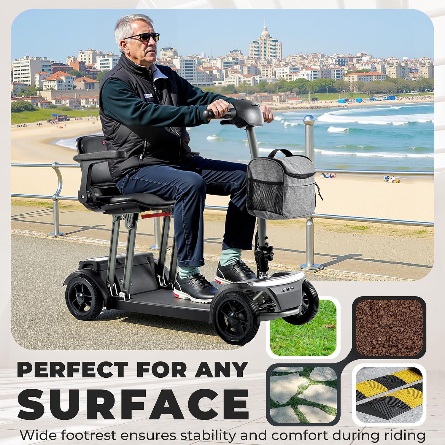 MetroMobility 15-25Miles 330lbs Electric Mobility Scooters for Seniors Blue