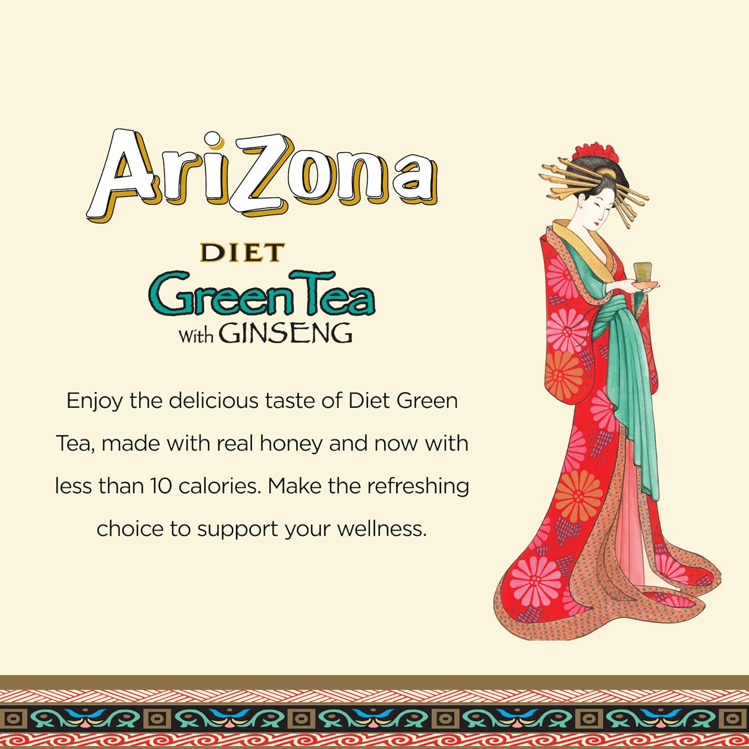 Arizona Green Tea with Ginseng and Honey - 16 Fl Oz (12 Pack)