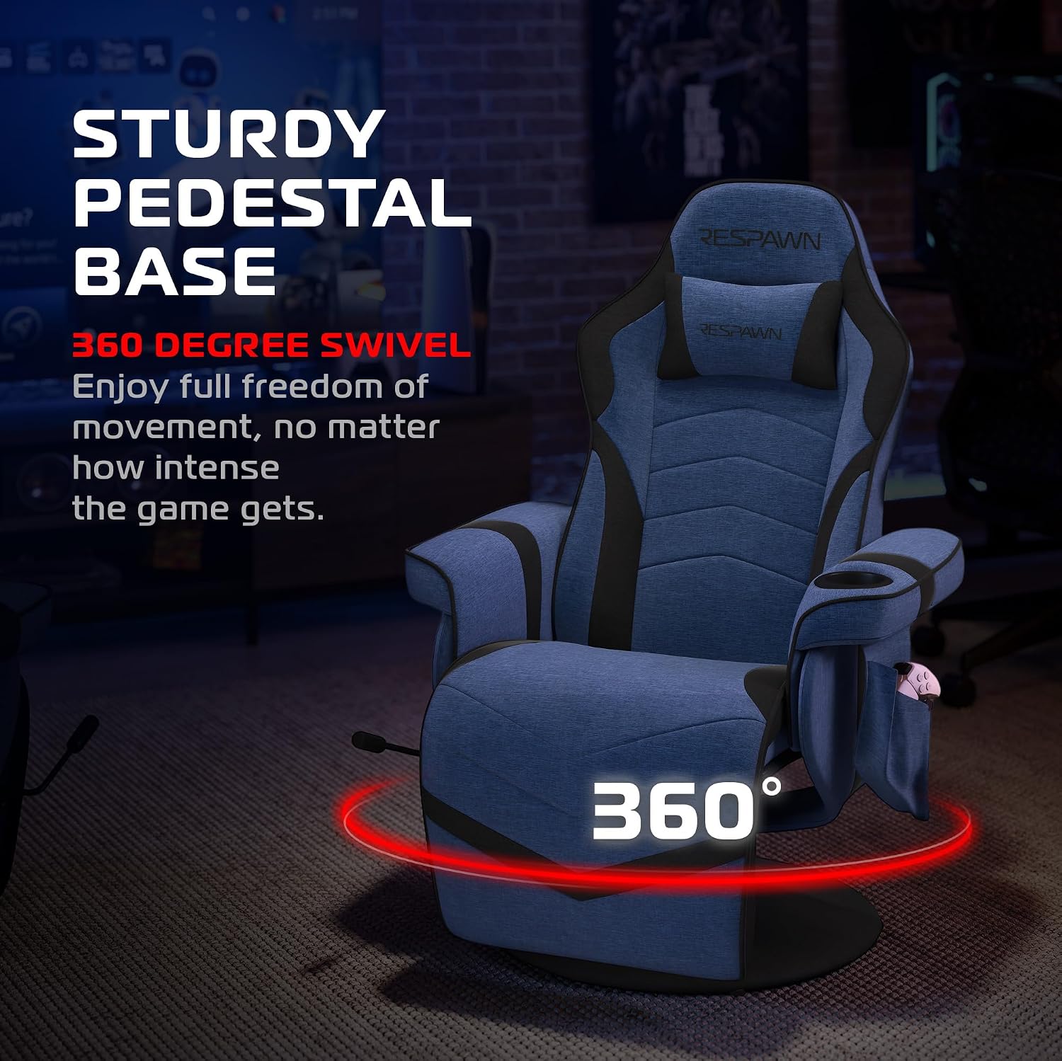 Respawn 900 Gaming Recliner Chair with Footrest, Cup Holder and Swivel