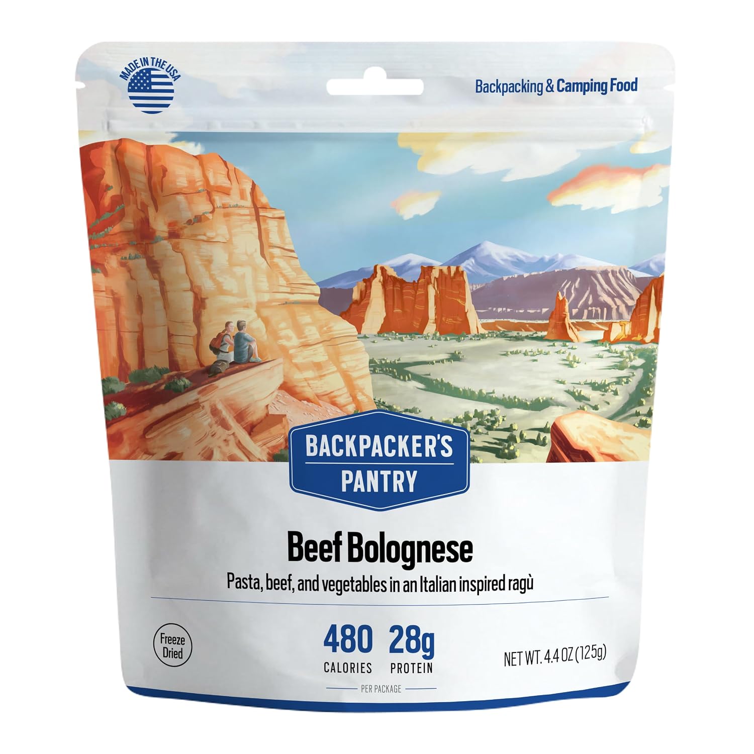 Backpacker's Pantry Lasagna | 1-Pack | 29g Protein | 620 Cal | Vegetarian, Nut Free | Made in the USA | Freeze Dried Meal & Camping Food