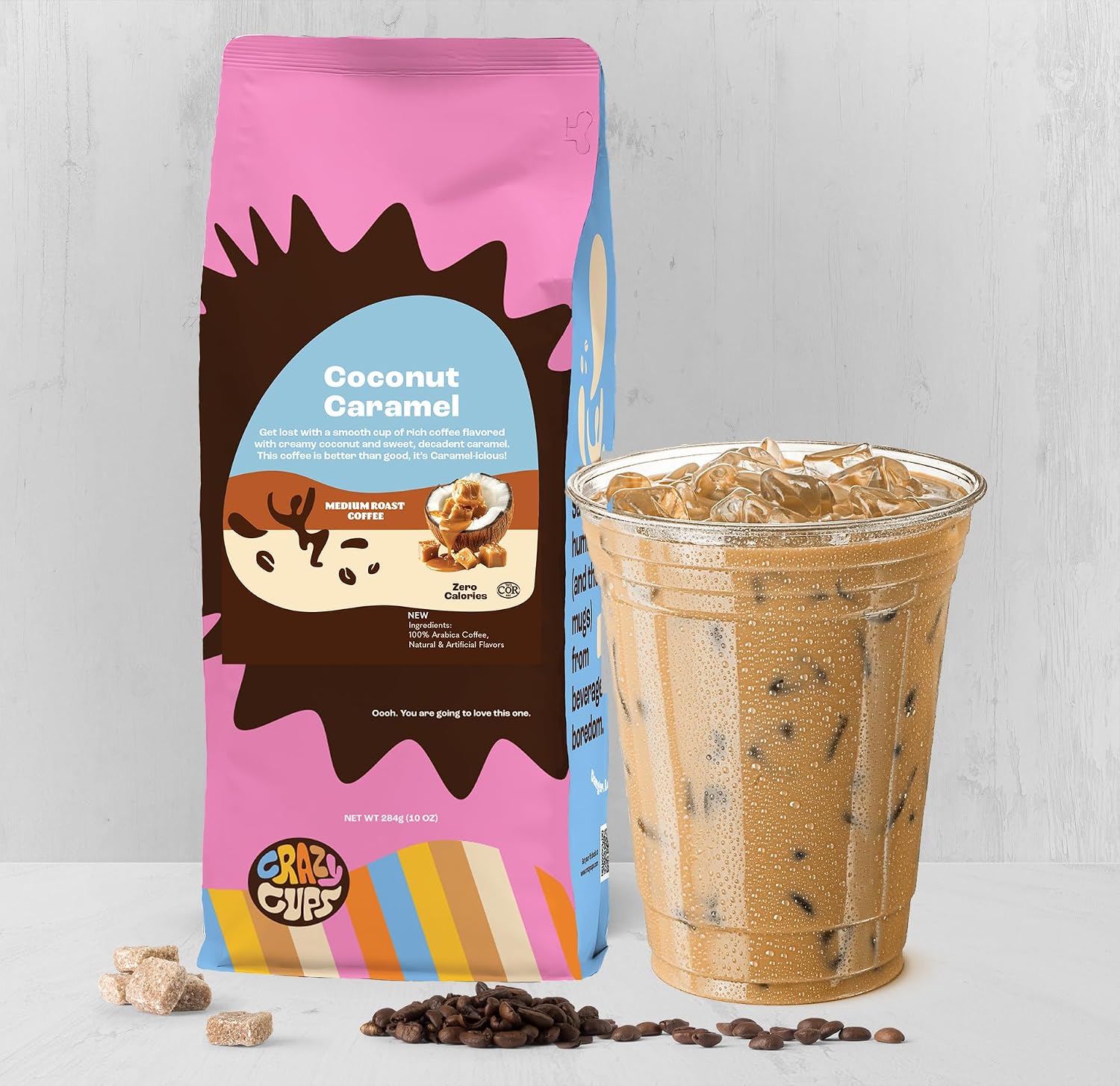 Crazy Cups Flavored Ground Coffee, Cinnamon French Toast, in 10 oz Bag, For Brewing Flavored Hot or Iced Coffee