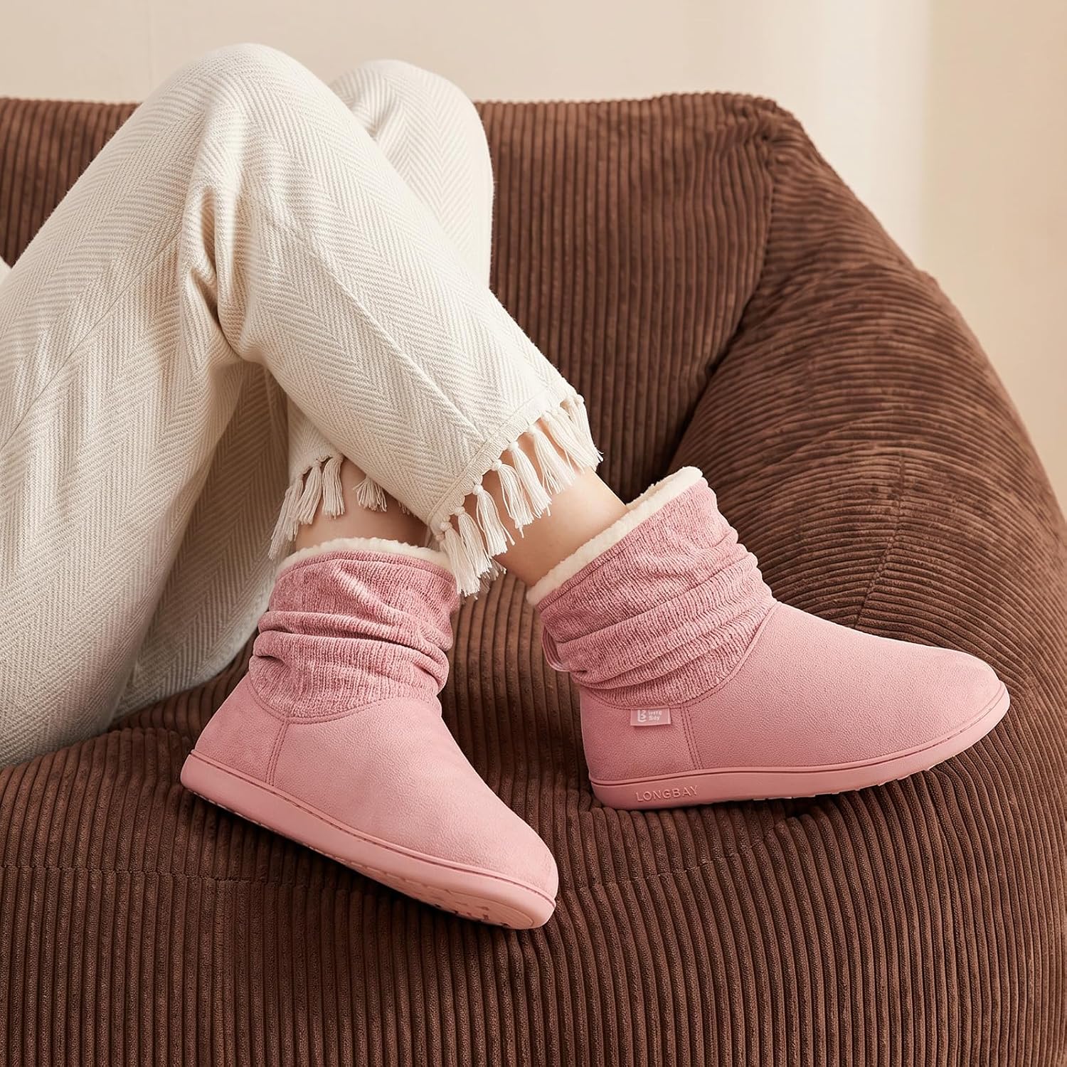 LongBay Slippers Boots for Women Warm Winter Fuzzy Bootie House Shoes Gifts
