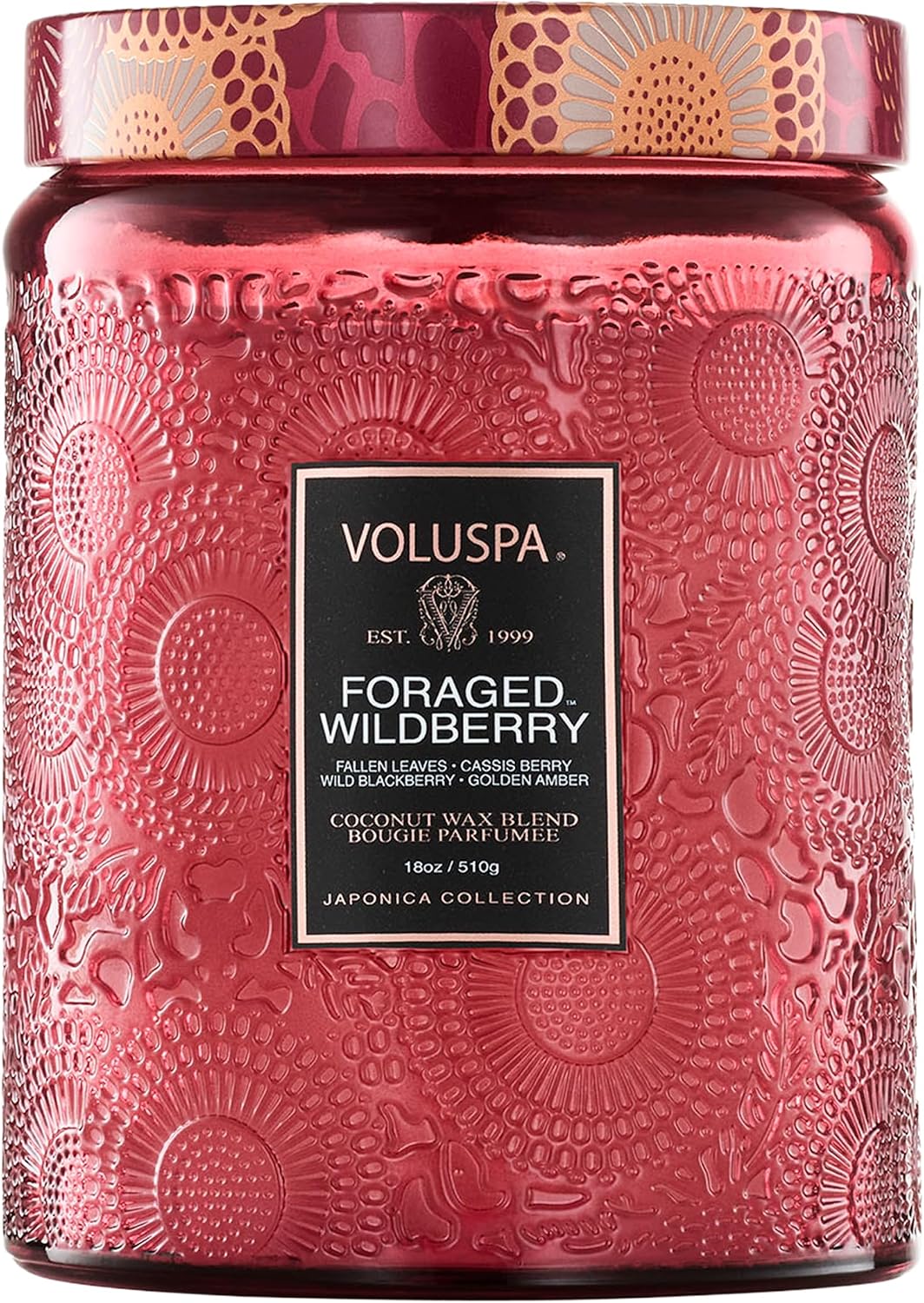 Voluspa French Cade Lavender Large Scented Candle Jar 18 Oz, 100 Hr Burn | Coconut Wax Blend in Decorative Glass, Clean Even Burn, USA Handcrafted Gift for Hosts, Fragrance Lovers & Relaxed Rooms
