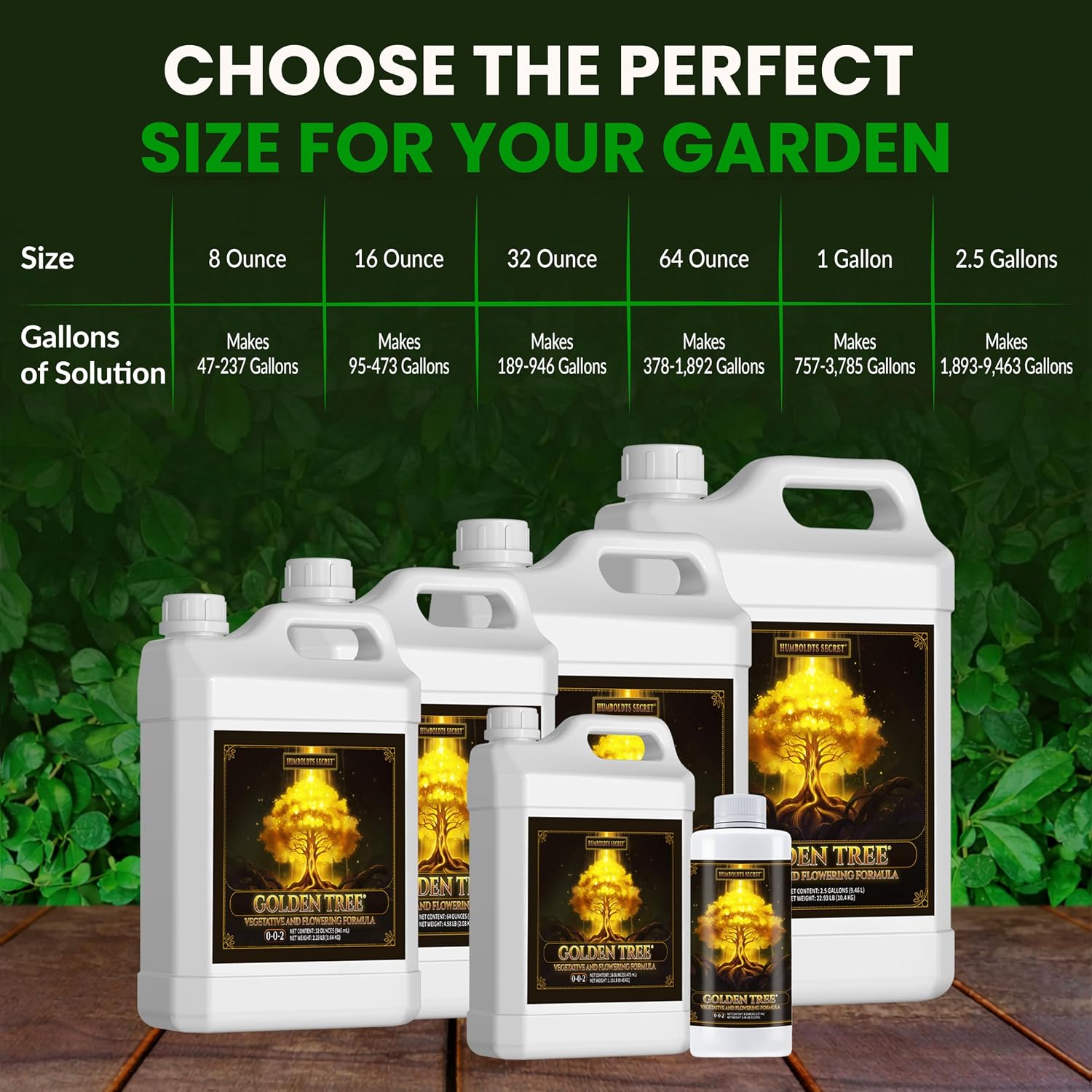 Humboldts Secret Golden Tree Liquid Plant Food | Enhances Growth Indoors or Outdoors | All-in-One Plant Nutrients for Vegetables, Trees, Flowers, Fruits, Roses, Lawns, Tomatoes | 16 Ounce