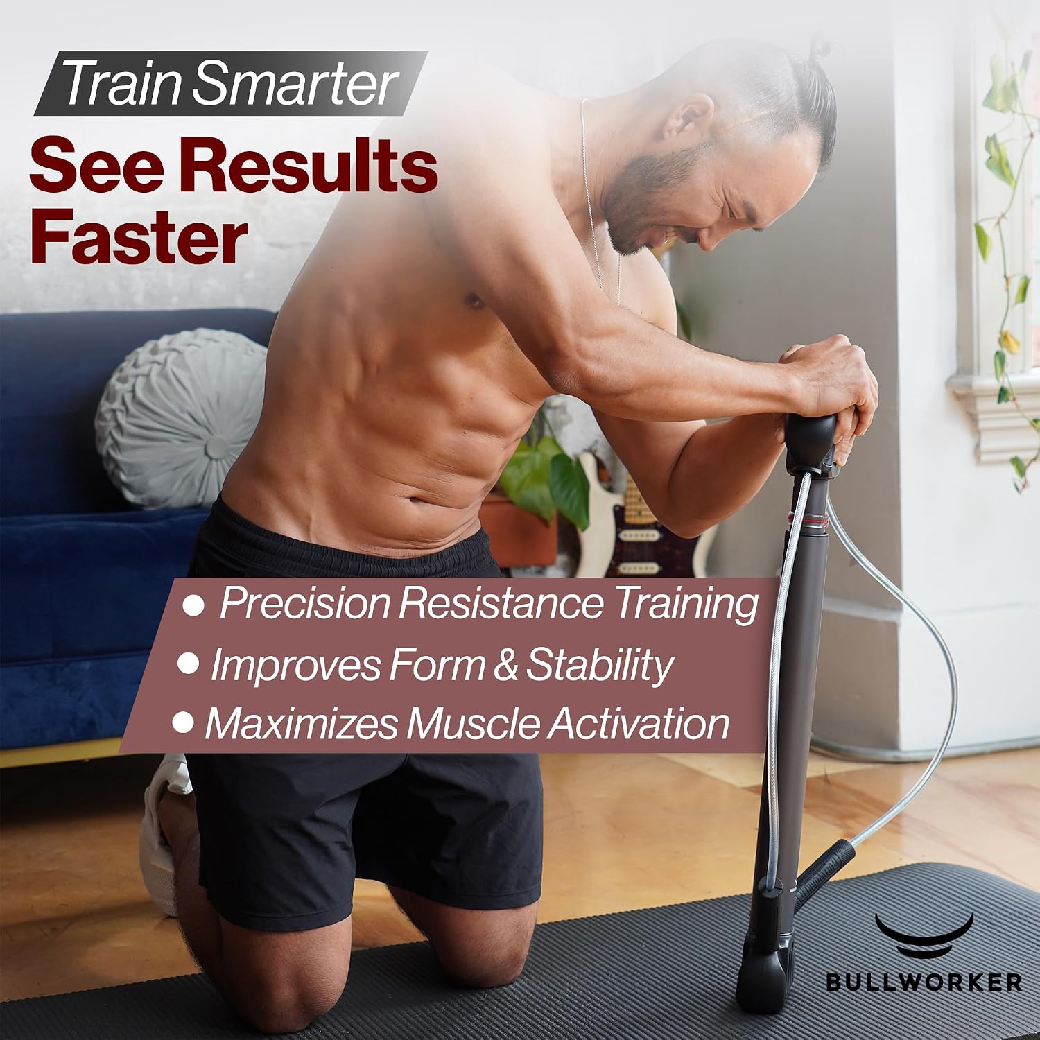 Bullworker Bow Classic 36" Isometric Exercise Equipment, Portable Home Gym Chest Expander, Customized Variable Resistance, Chest and Arm Trainer
