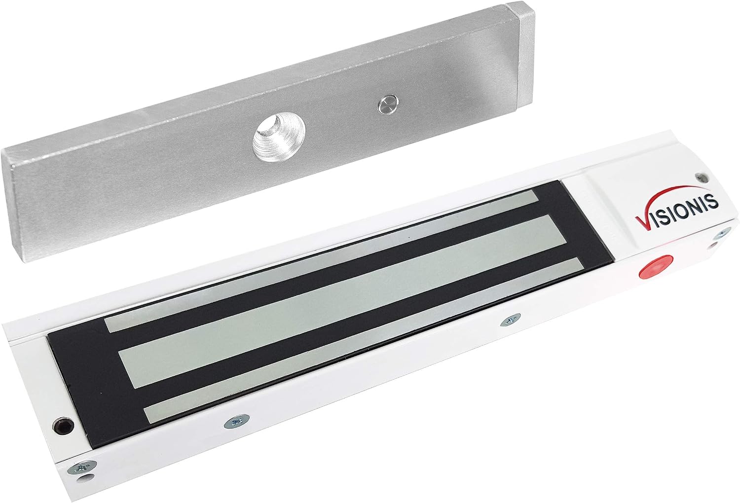 Visionis FPC-5192 600lbs Indoor Electromagnetic Lock with 600 lbs L and Z Bracket for Inswinging Door Access Control Maglock
