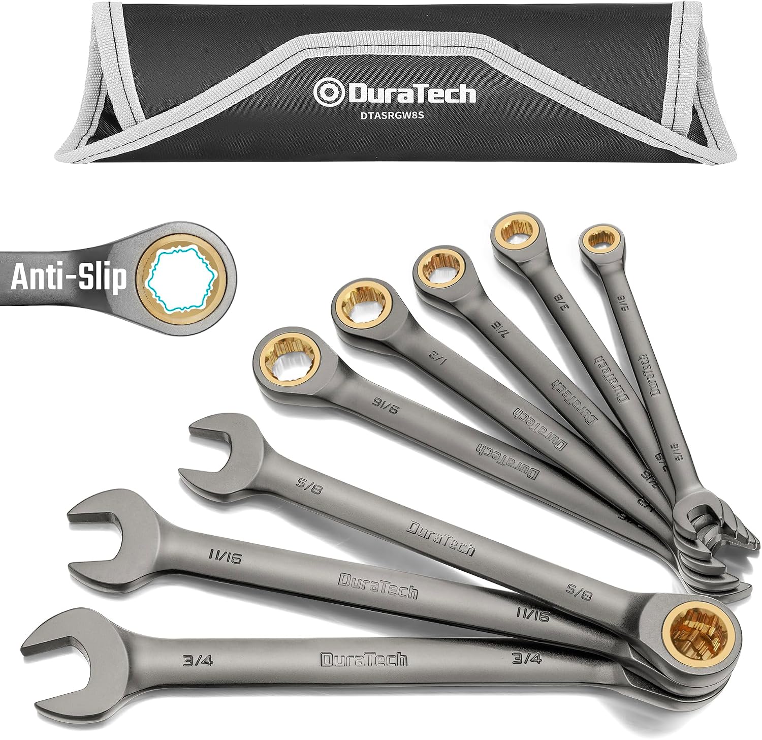 DURATECH 22-Piece Ratcheting Wrench Set, Combination Wrench Set, Metric&SAE