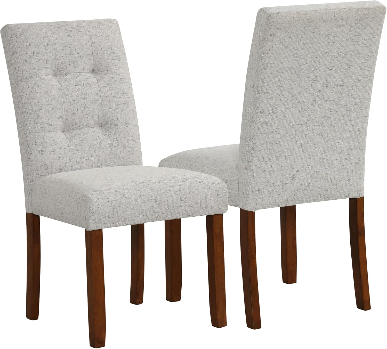 Homepop Home Decor | Classic Upholstered Parsons Dining Chairs | Set of 2 Accent Dining Chairs with Nailhead Trim, Natural Linen