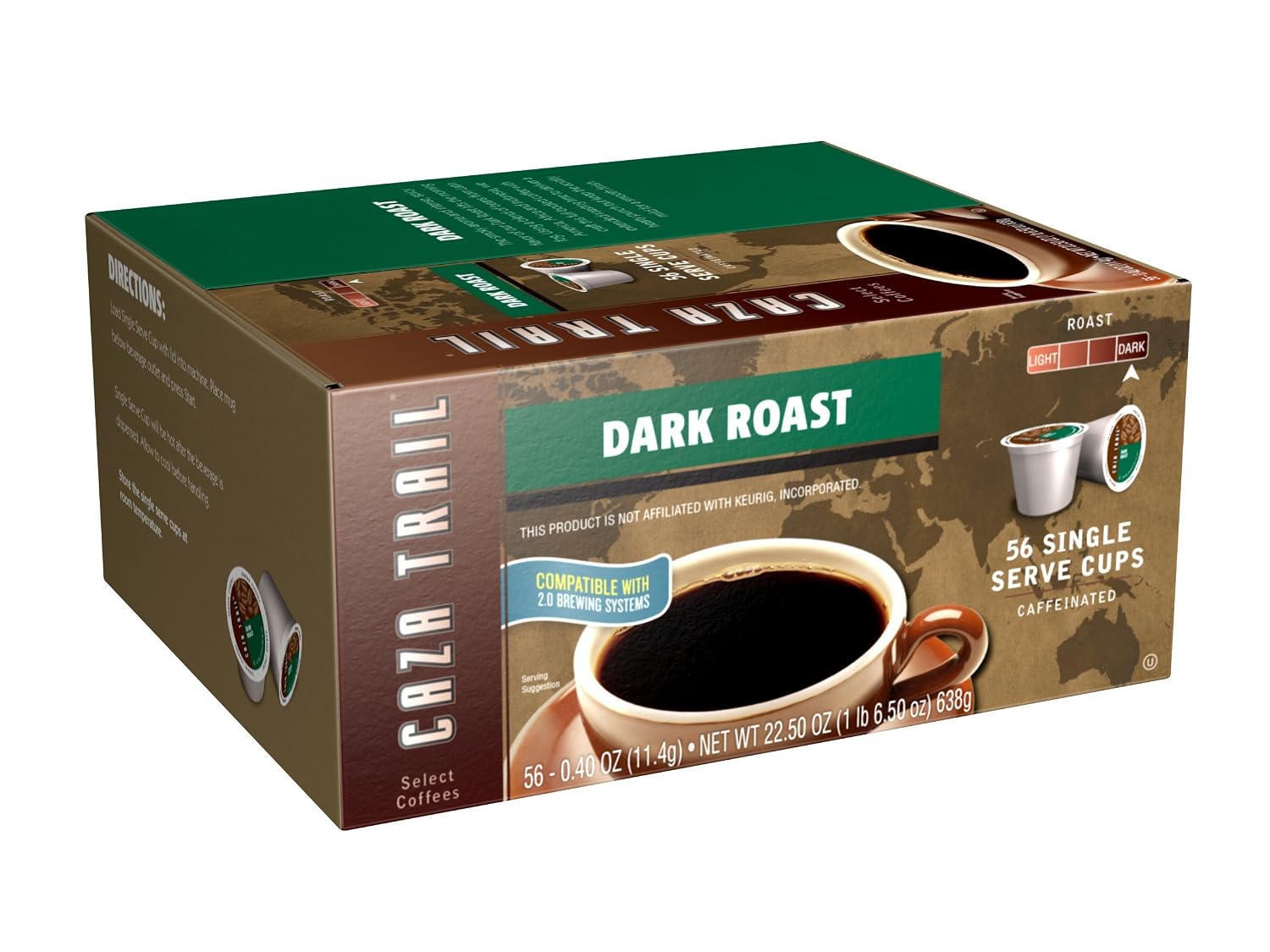 Caza Trail Coffee, Kona Blend, 100 Single Serve Cups