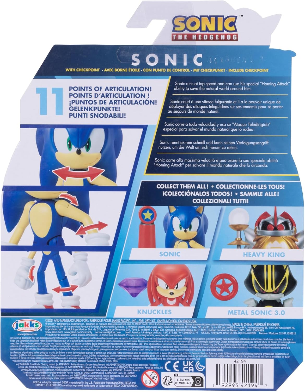 Sonic the Hedgehog 4-inch Sonic Action Figure with Blue Checkpoint Accessory. Ages 3+ (Officially licensed by Sega)