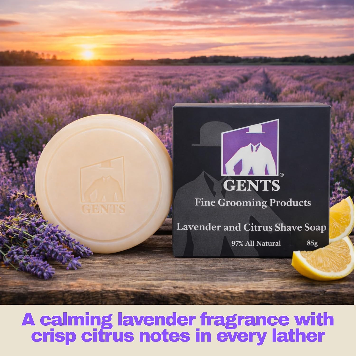 GENTS Men’s Shave Soap, 97% Natural Cedar Pine Scent, Rich Lather Wet Shaving, Traditional Shaving Soap for Men, 3oz Puck
