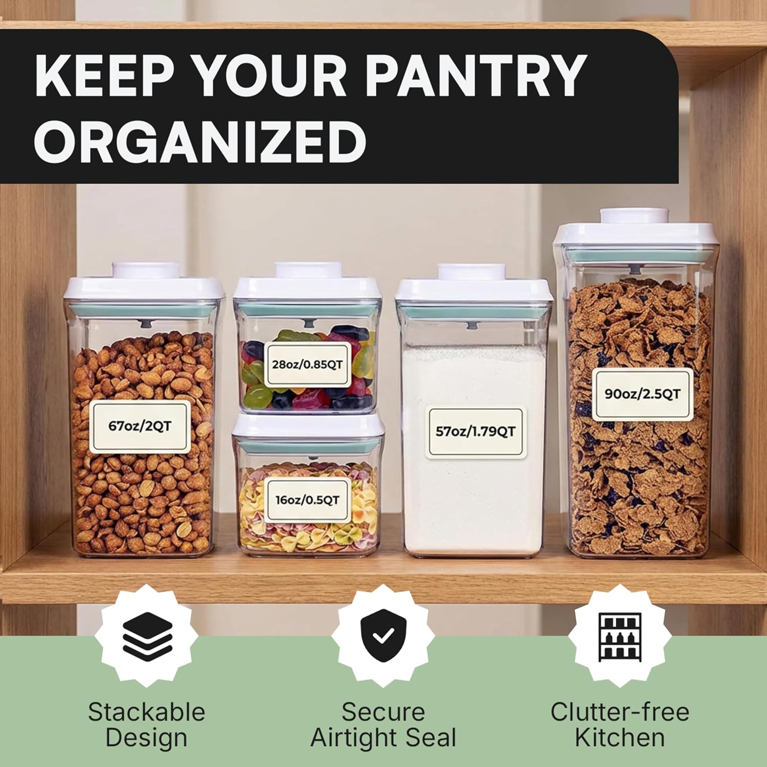 Bop Top Airtight Food Storage Containers | Pop-Top Lid | 16.5 Cups / 135 Oz