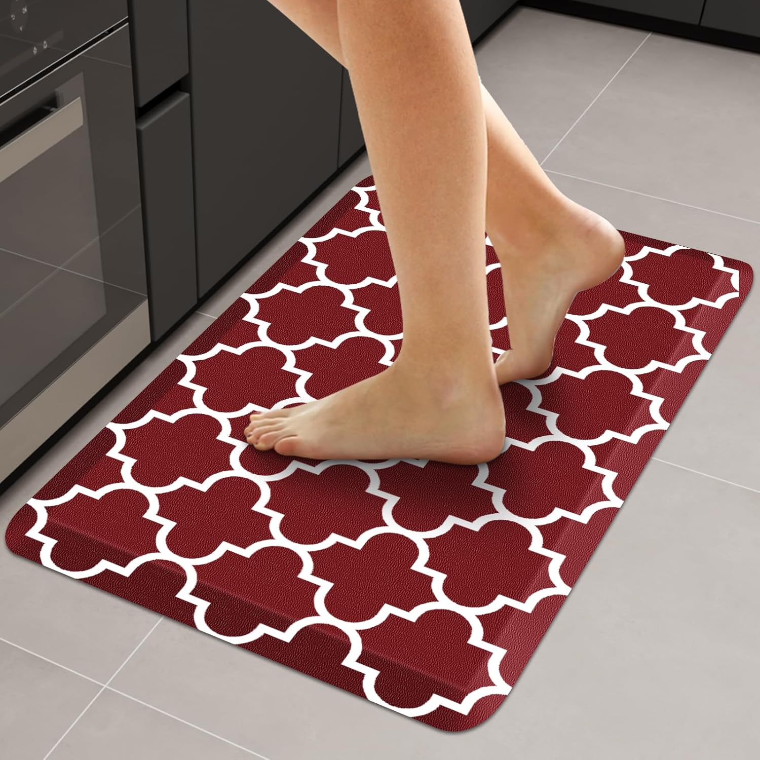 WISELIFE Kitchen Mats and Rugs Cushioned Anti-Fatigue, 17.3"x 60", Grey