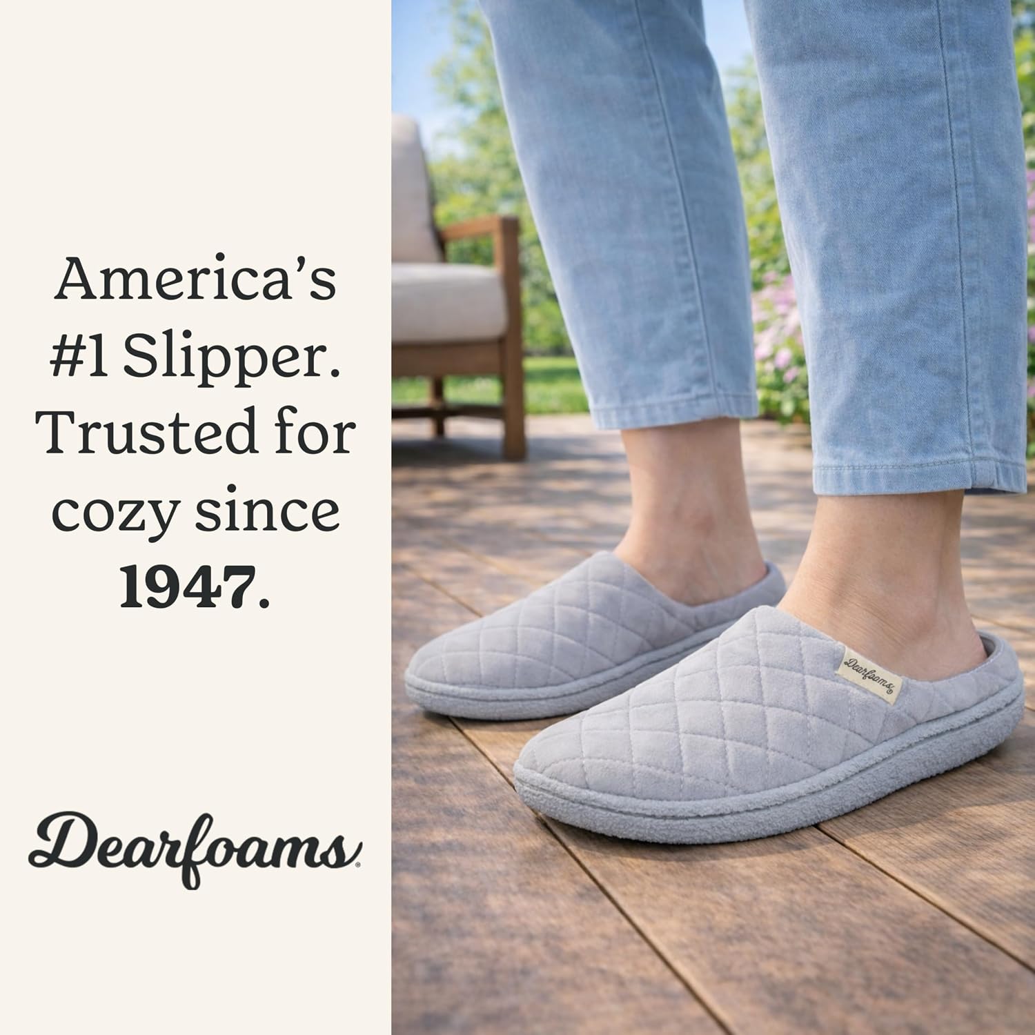 Leslie Terry Clog House Shoes with Memory Foam, Indoor Slippers with Wide Widths