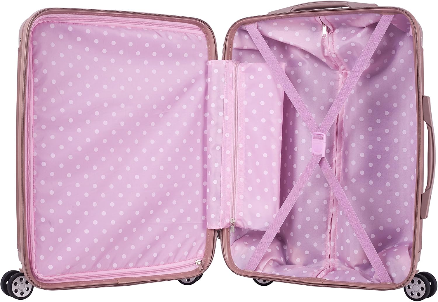 Rockland Berlin Hardside 3 Piece Expandable Spinner Wheel Luggage Set, (20"/24"/28"), Black
