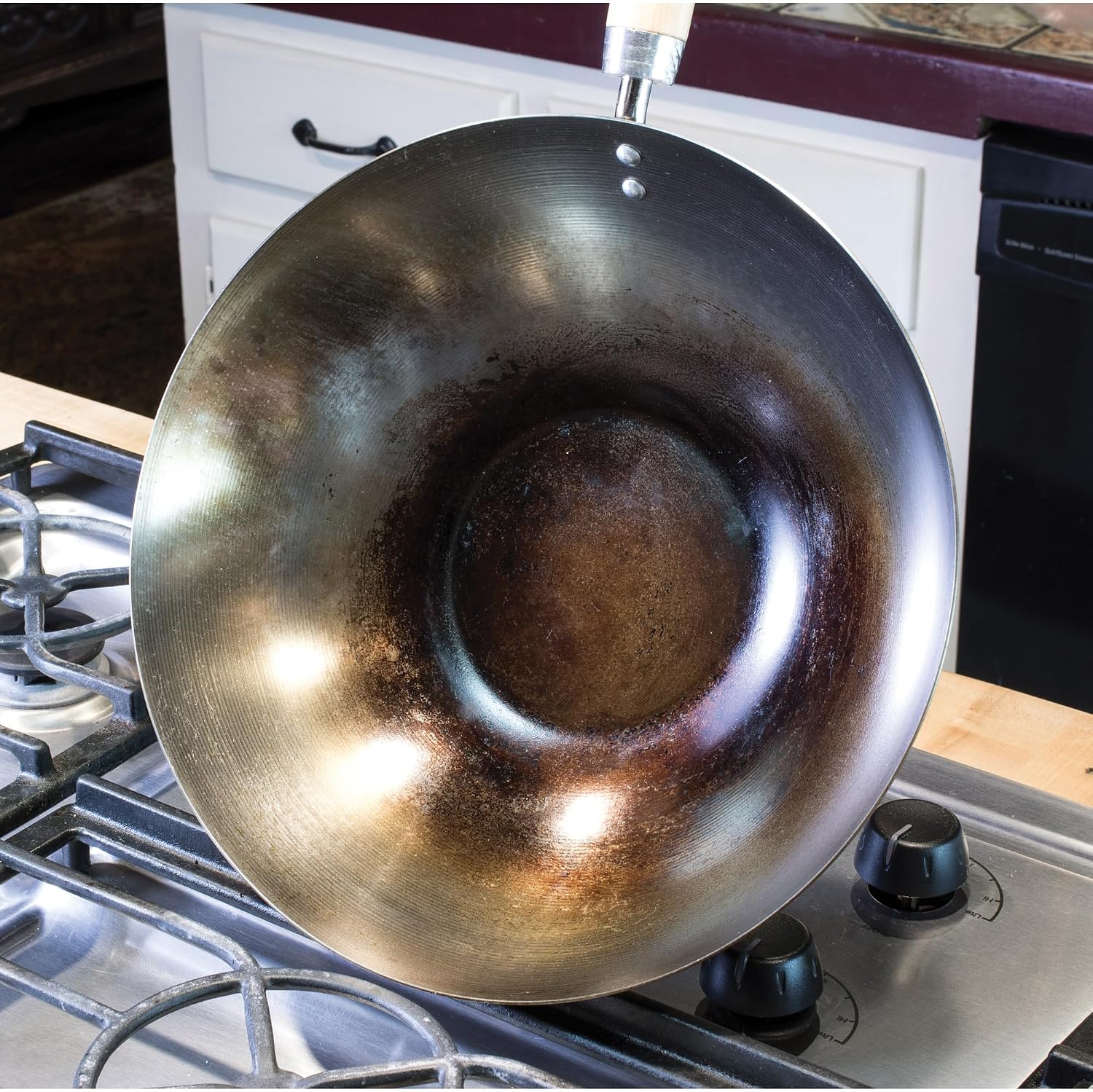 Helen's Asian Kitchen Xylan Non-Stick Wok, 12-Inch Flat Bottom Wok