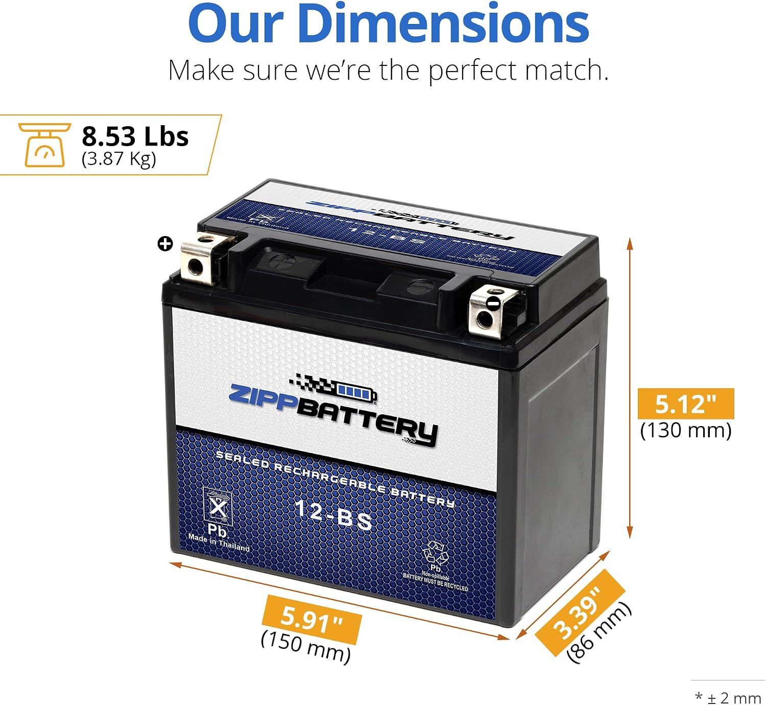 ZIPPBATTERY YTX30L-BS 12V 385 CCA AGM – Maintenance-Free 30Ah Battery for Harley, ATV, UTV, Jet Ski – T3 Nut & Bolt Terminal – Fits Harley Road King, Polaris Sportsman 850, Can-Am Outlander